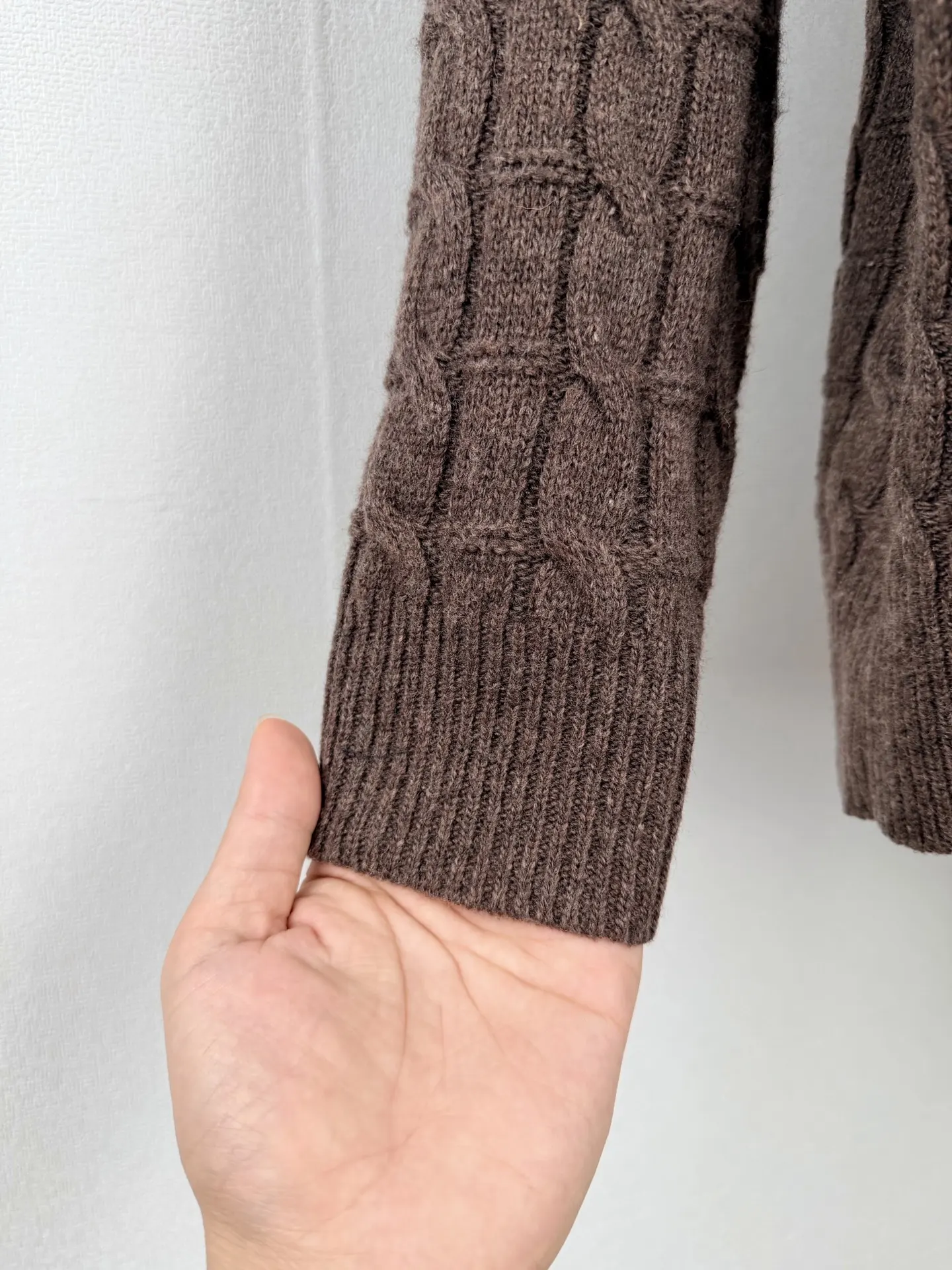 Anagram Hybrid Cable-Knit and Poplin Shirt D34521434 — view 8