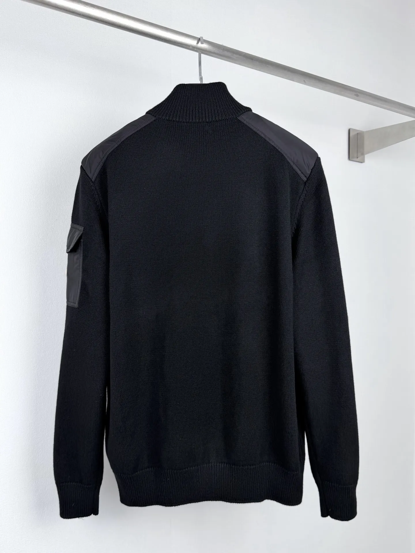 Wool and Nylon Mixed-Media Zip-Up Cardigan D34520025 — view 3