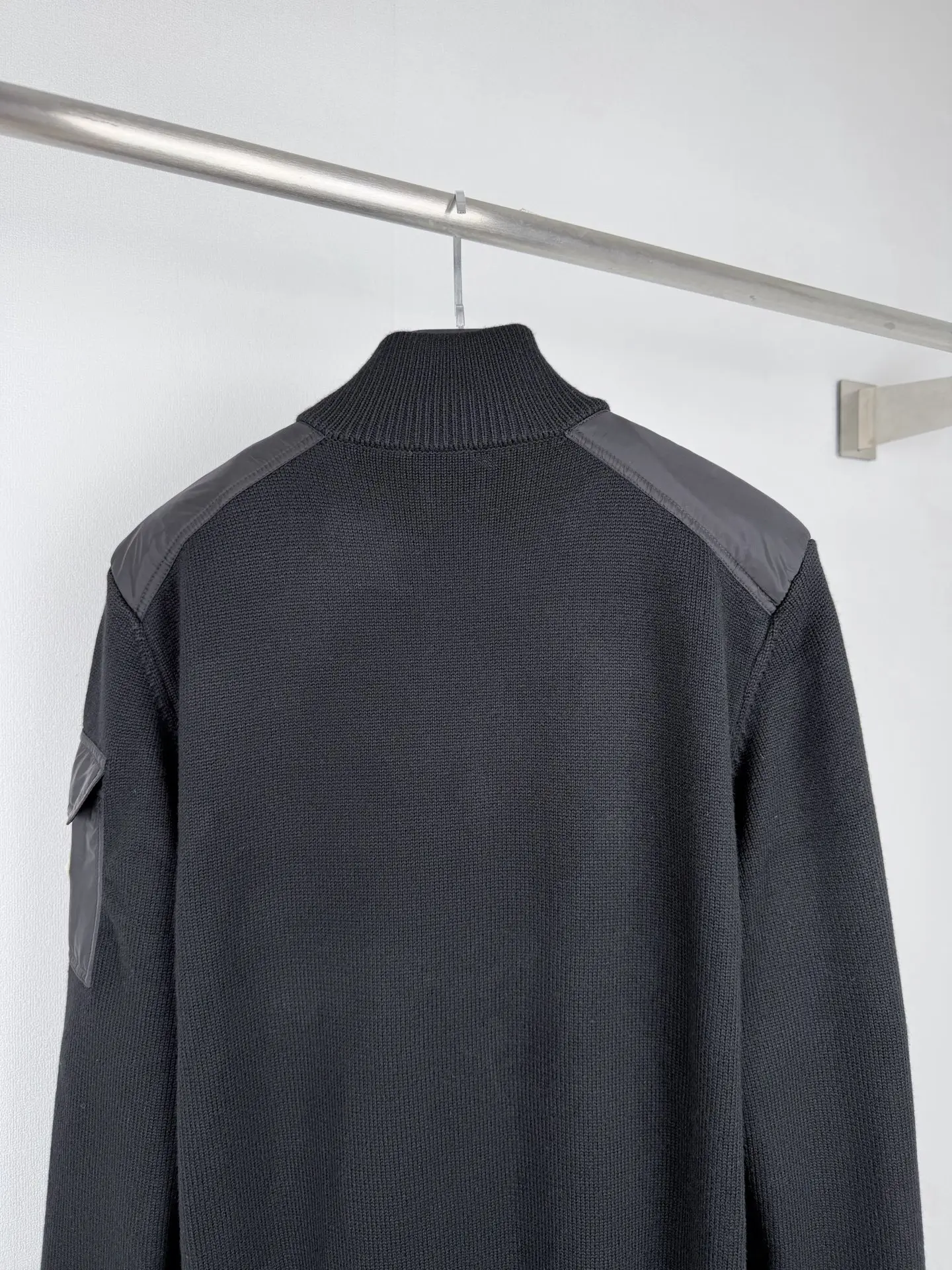Wool and Nylon Mixed-Media Zip-Up Cardigan D34520025 — view 4