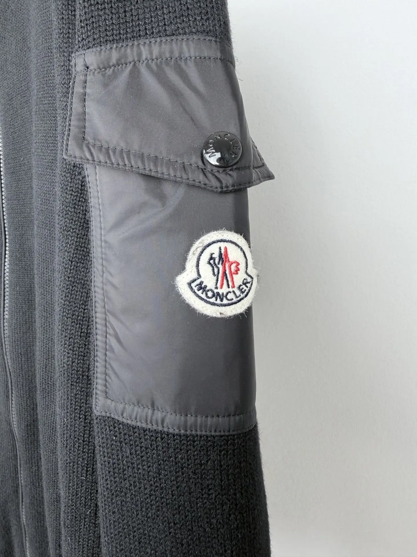 Wool and Nylon Mixed-Media Zip-Up Cardigan D34520025 — view 7