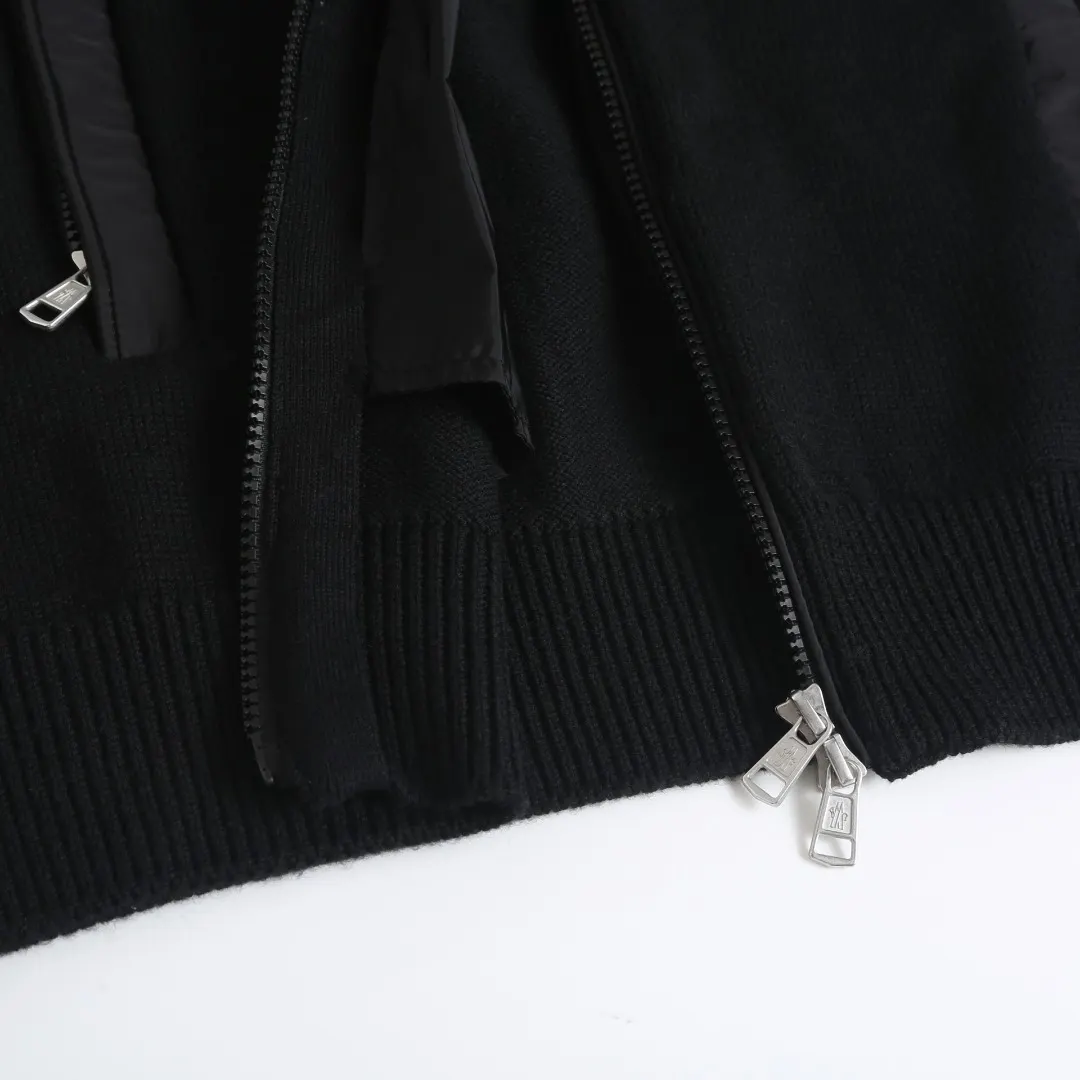 Wool and Nylon Paneled Zip-Up Cardigan D34521909 — view 9