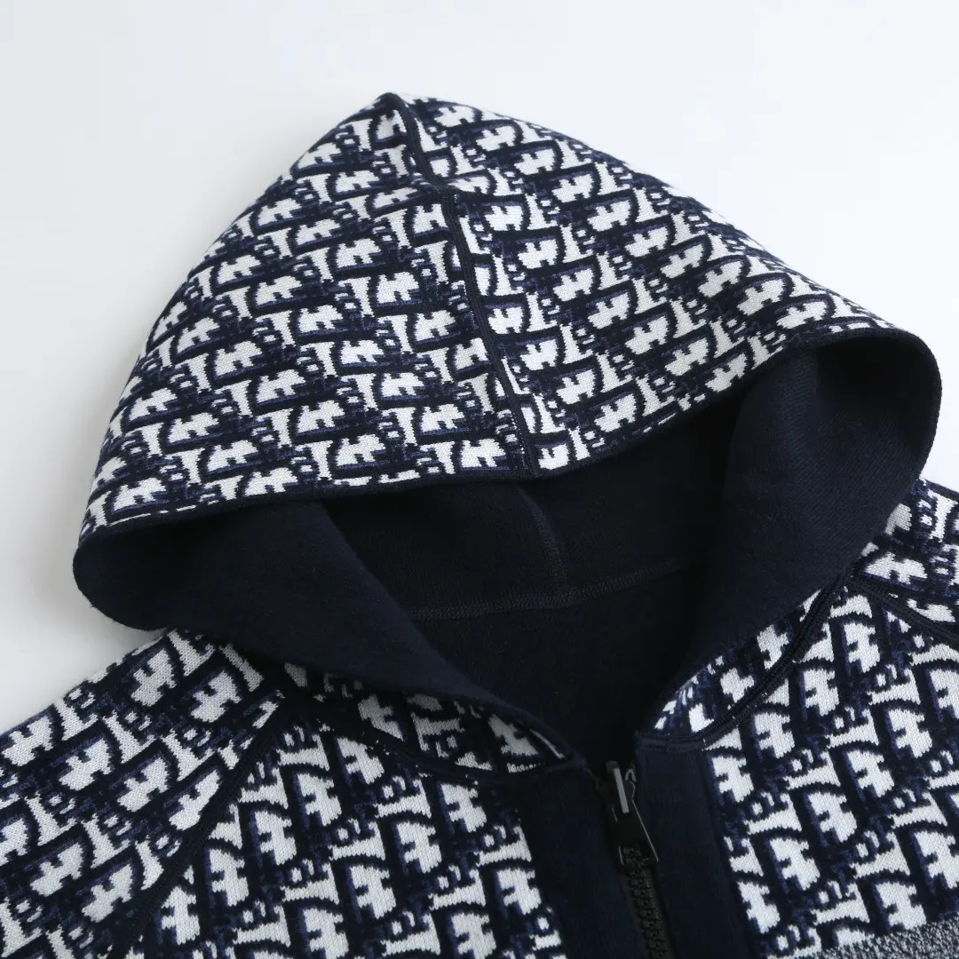 Oblique Reversible Zip-Up Hooded Sweater D35021917 — view 4