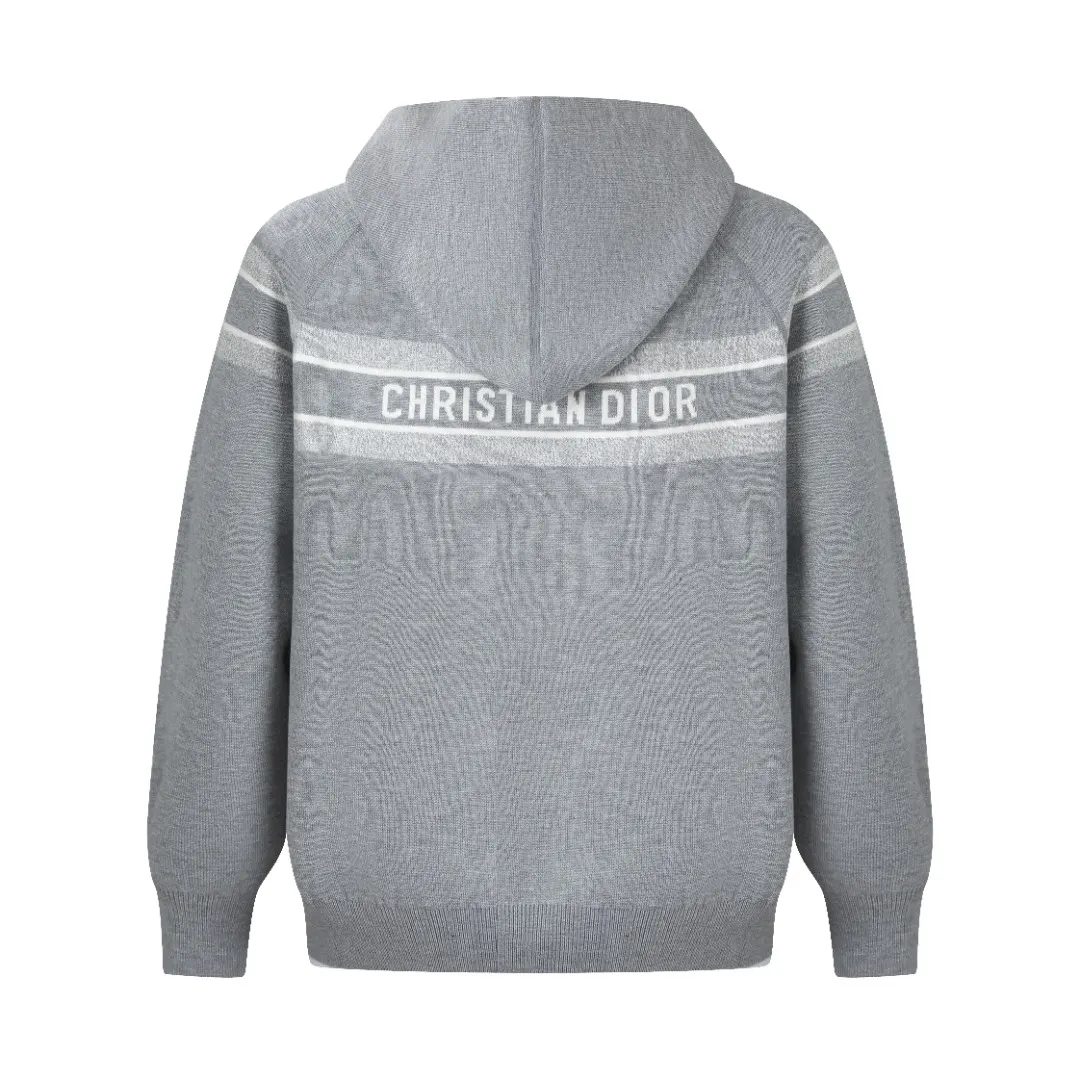 Reversible Oblique Cashmere-Blend Zip-Up Hoodie D35021914 — view 3
