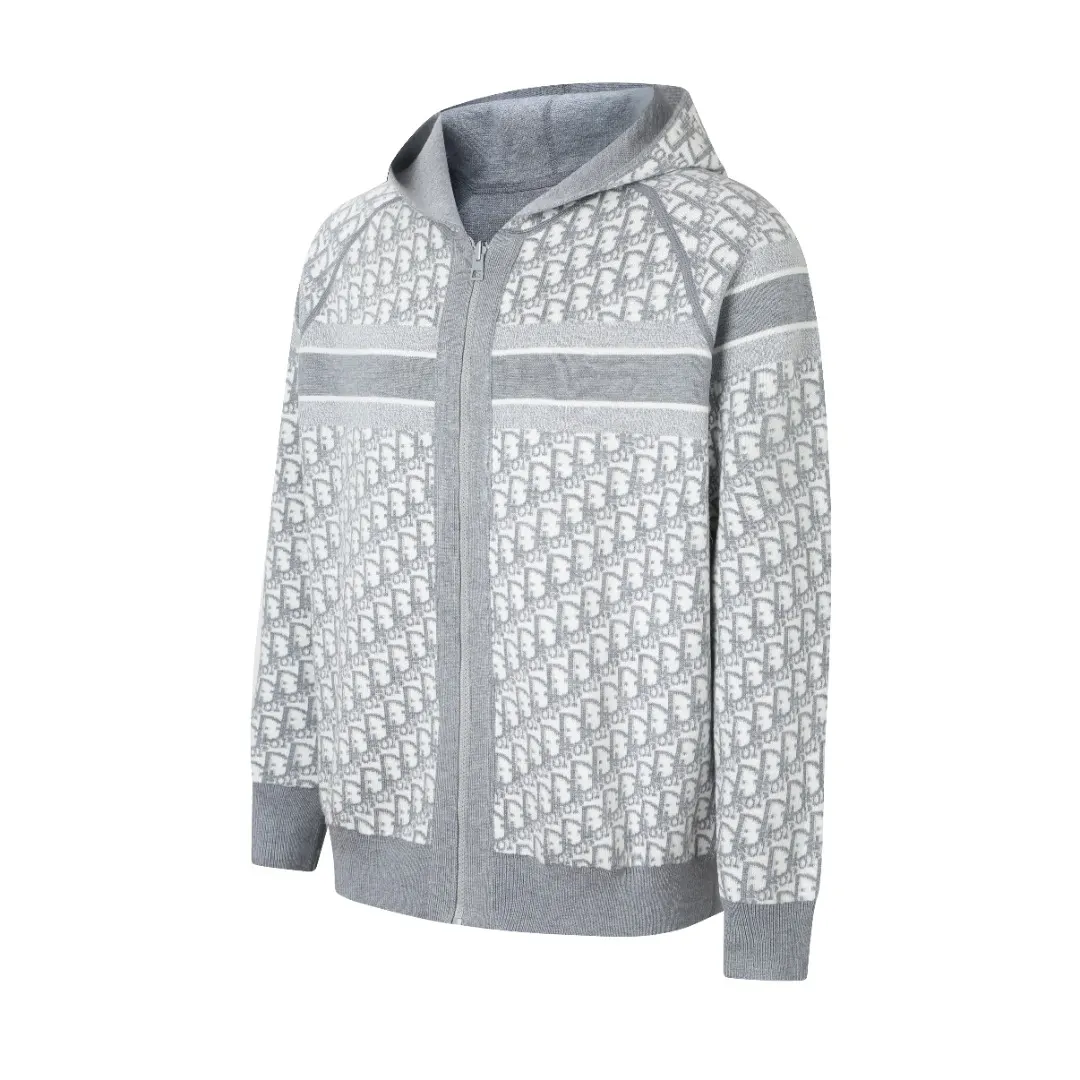 Oblique Reversible Zip-Up Hooded Cardigan D35021915 — view 2