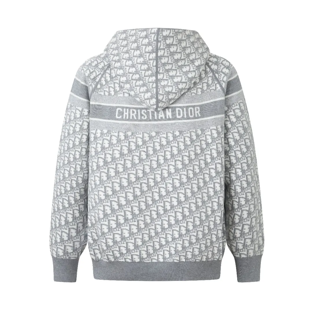 Oblique Reversible Zip-Up Hooded Cardigan D35021915 — view 3