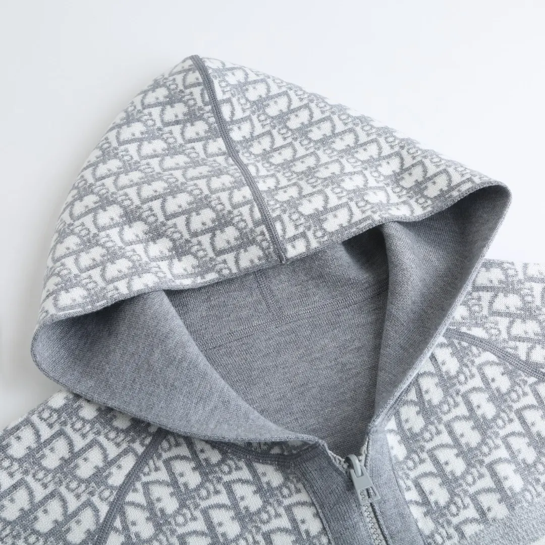 Oblique Reversible Zip-Up Hooded Cardigan D35021915 — view 4