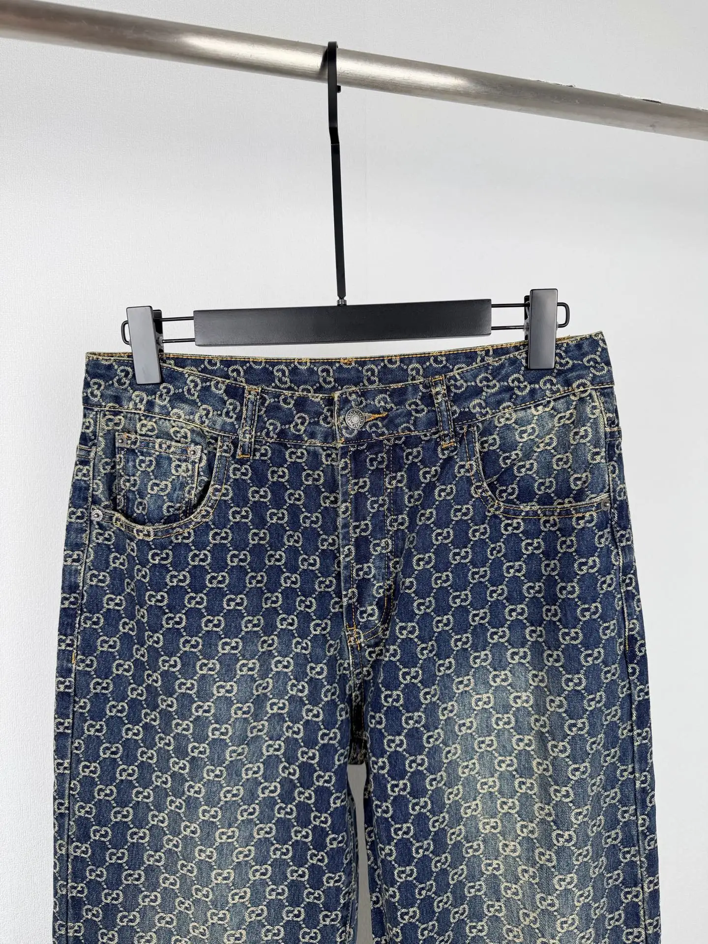 GG Jacquard Monogram Straight-Leg Jeans D35020094 — view 2