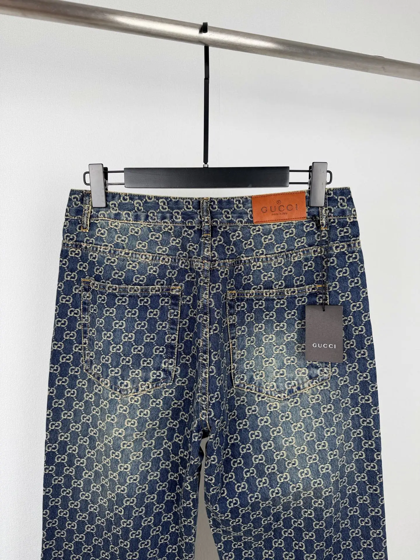 GG Jacquard Monogram Straight-Leg Jeans D35020094 — view 4