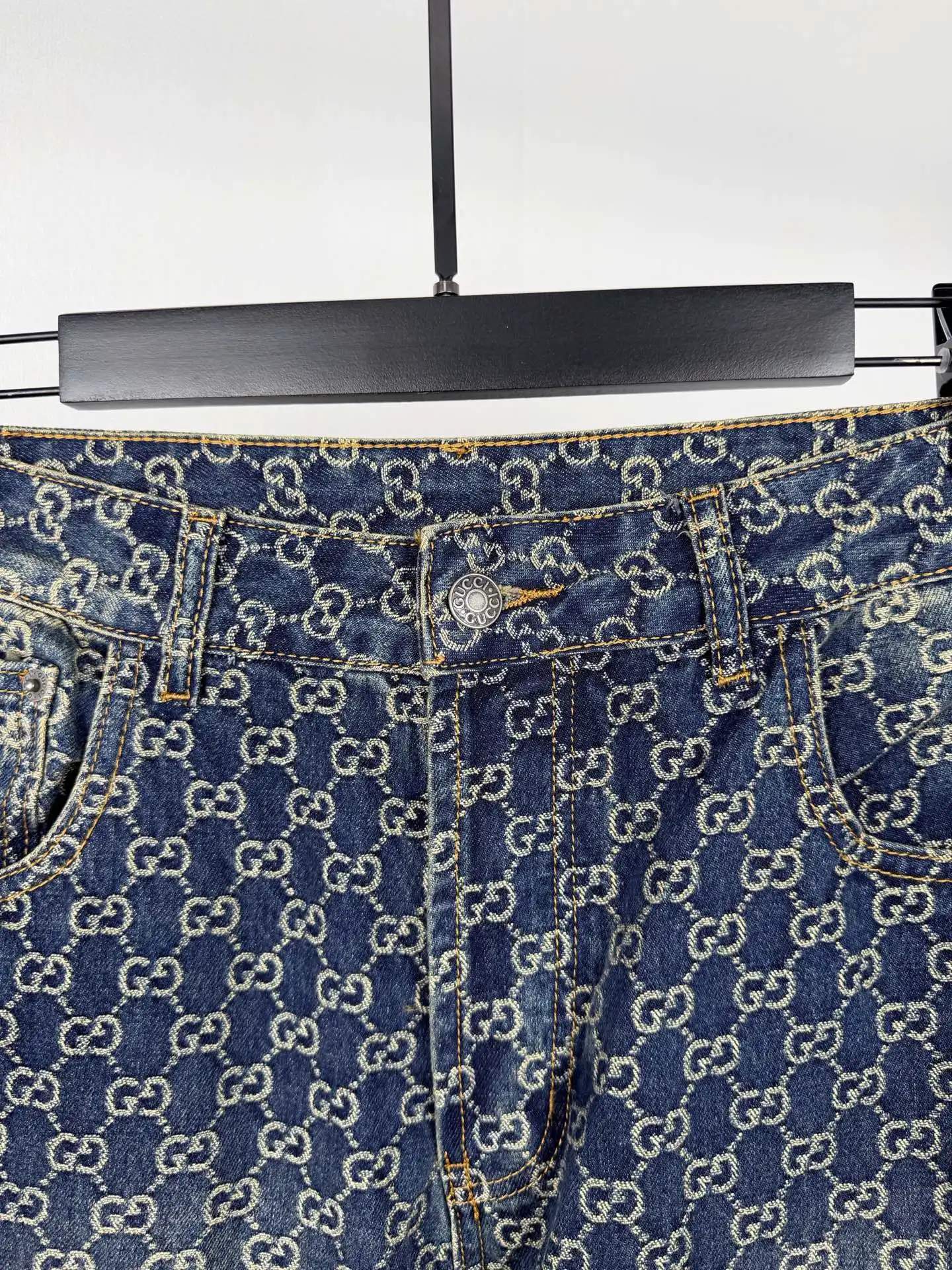 GG Jacquard Monogram Straight-Leg Jeans D35020094 — view 5