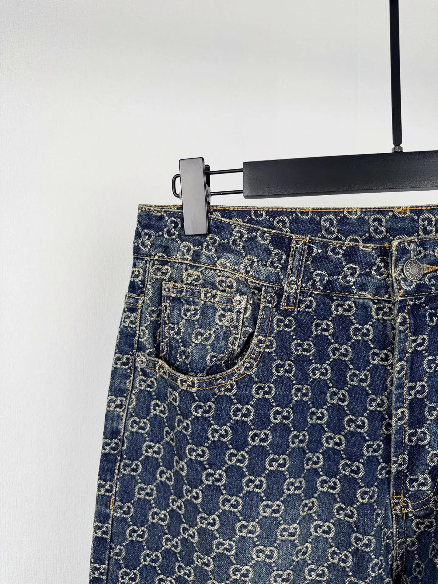GG Jacquard Monogram Straight-Leg Jeans D35020094 — view 6