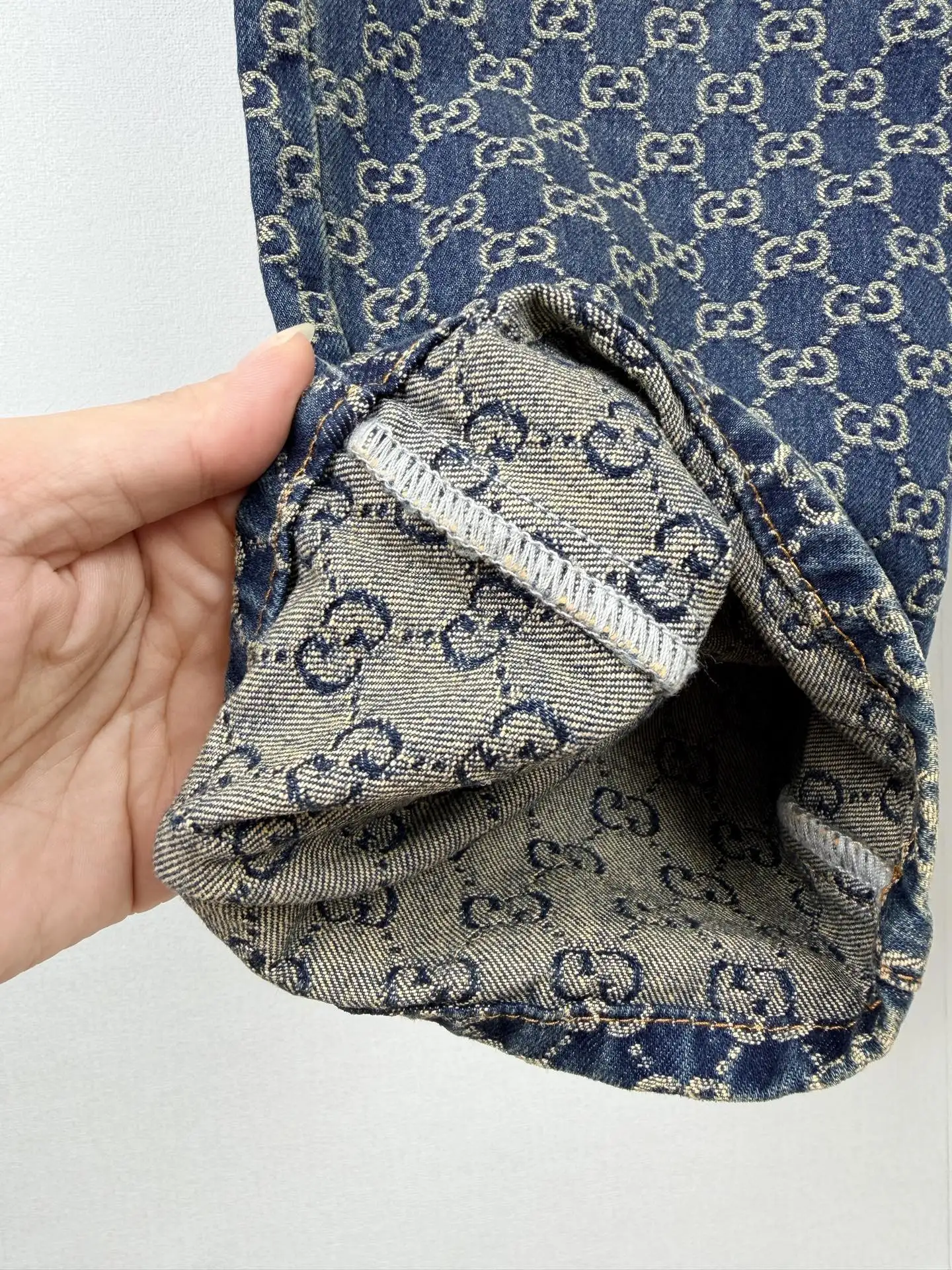 GG Jacquard Monogram Straight-Leg Jeans D35020094 — view 9