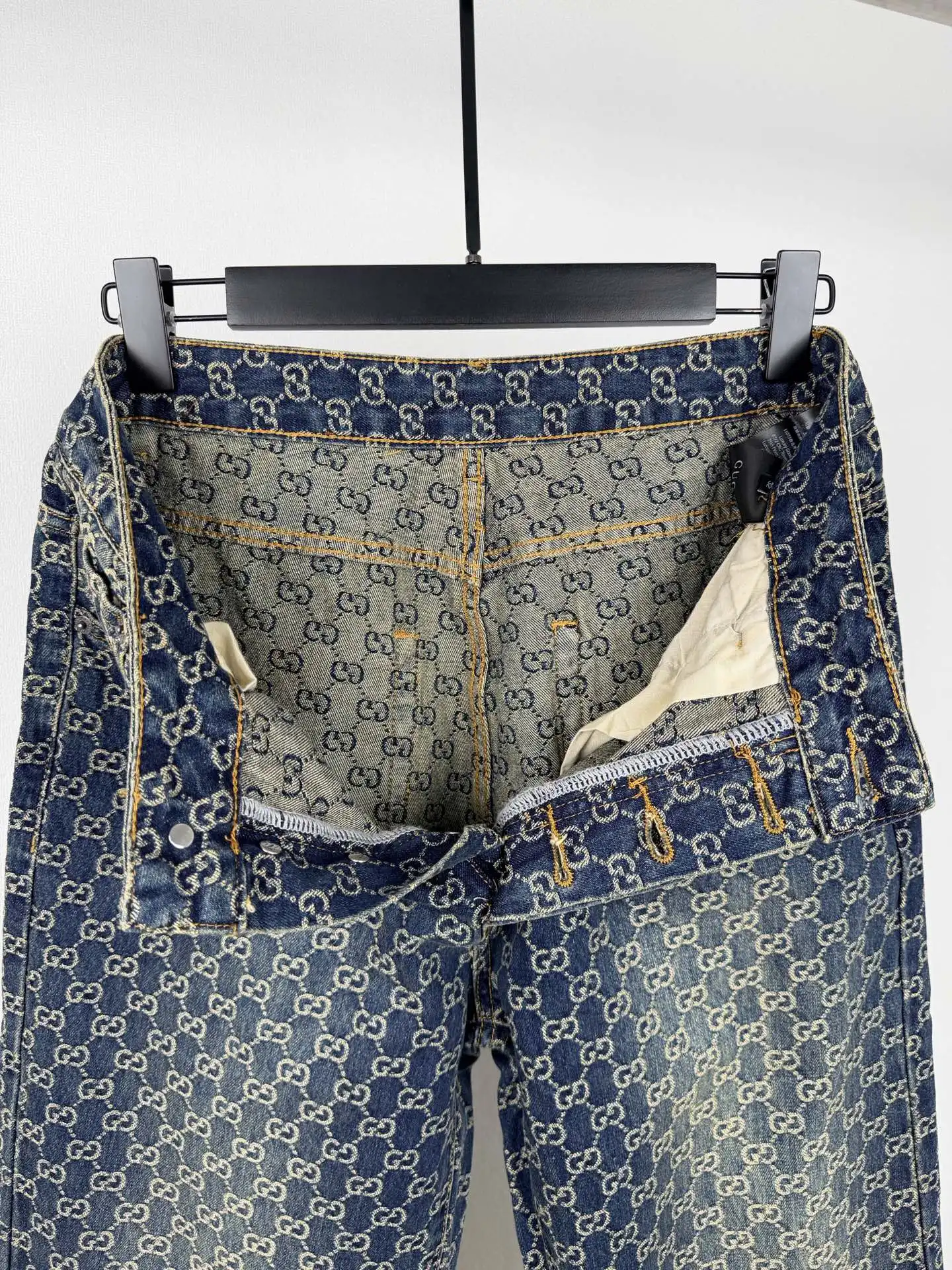 GG Jacquard Monogram Straight-Leg Jeans D35020094 — view 11
