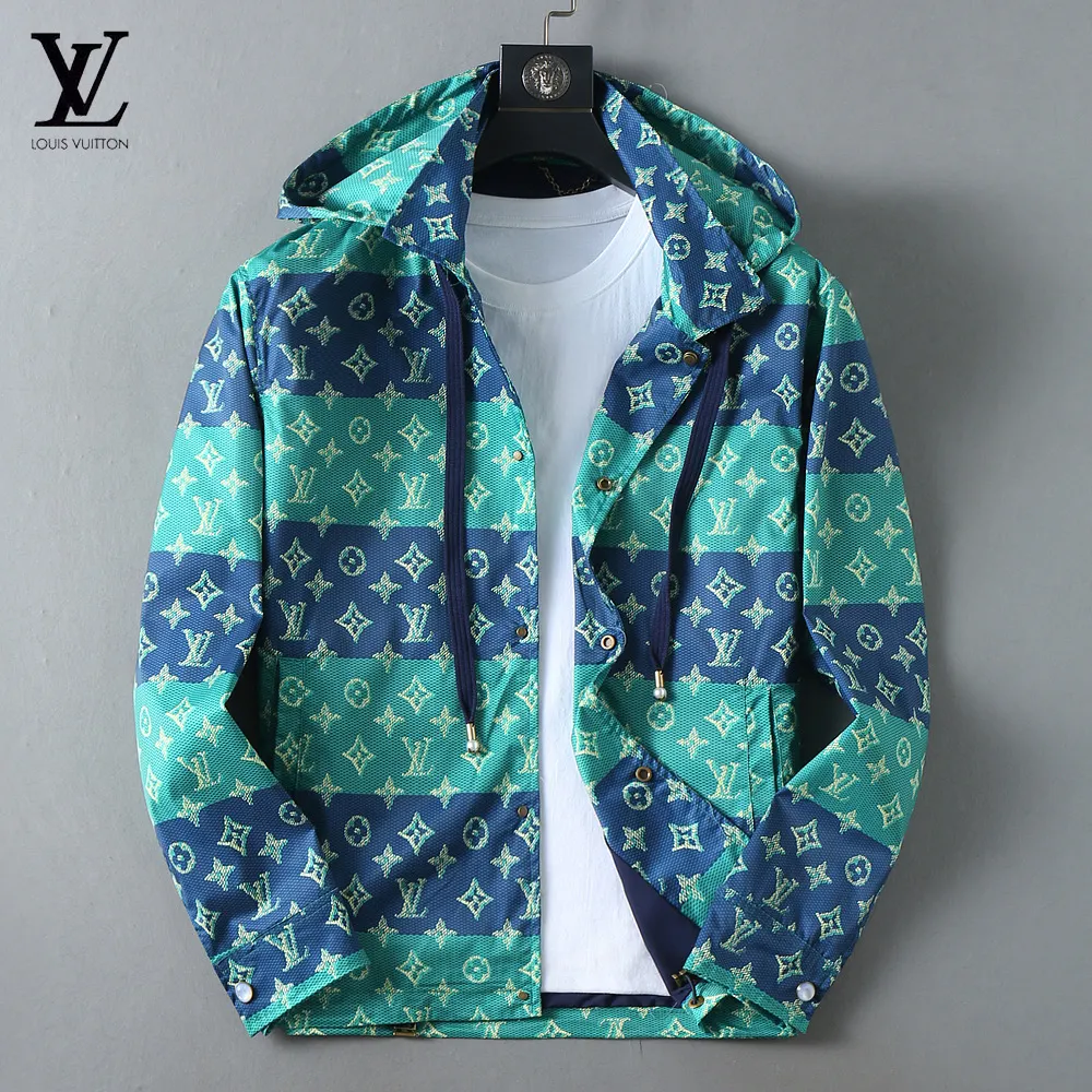 Monogram Striped Hooded Windbreaker Jacket D35023337