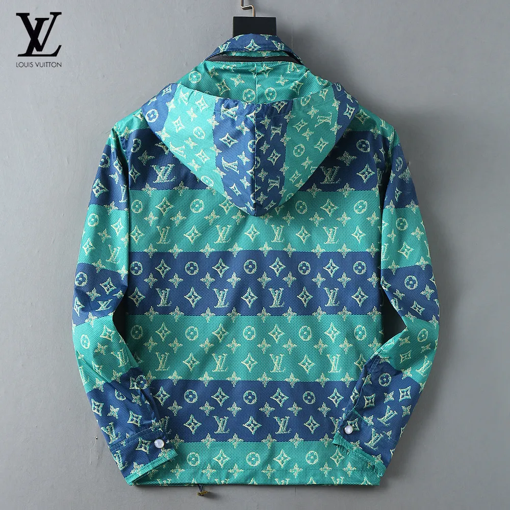 Monogram Striped Hooded Windbreaker Jacket D35023337 — view 2