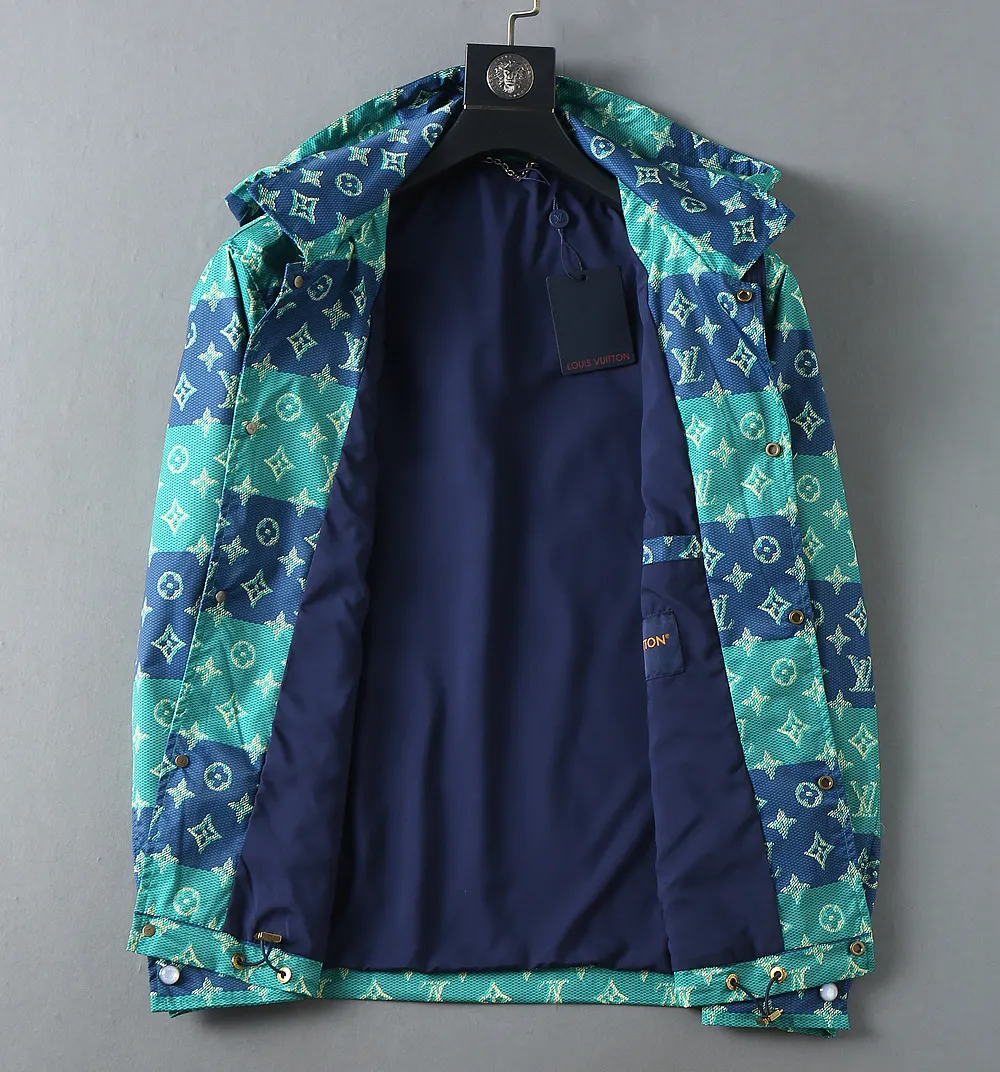 Monogram Striped Hooded Windbreaker Jacket D35023337 — view 3