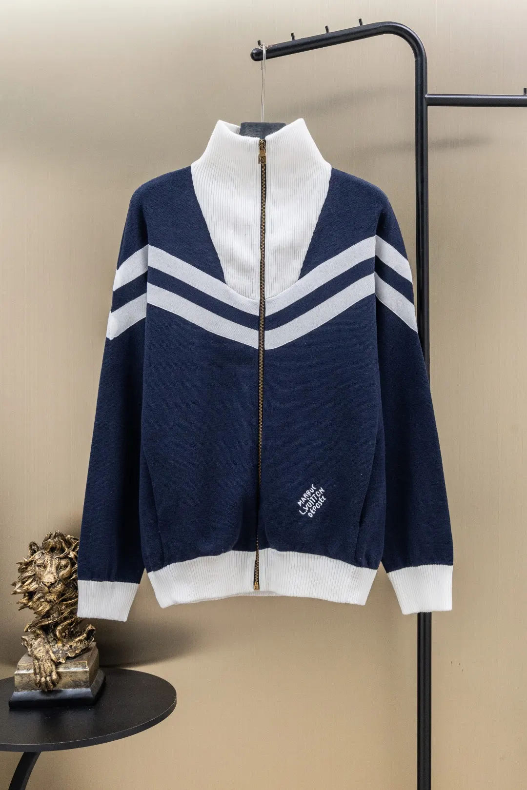 Nautical Knit Zip-Up Cardigan D35023435