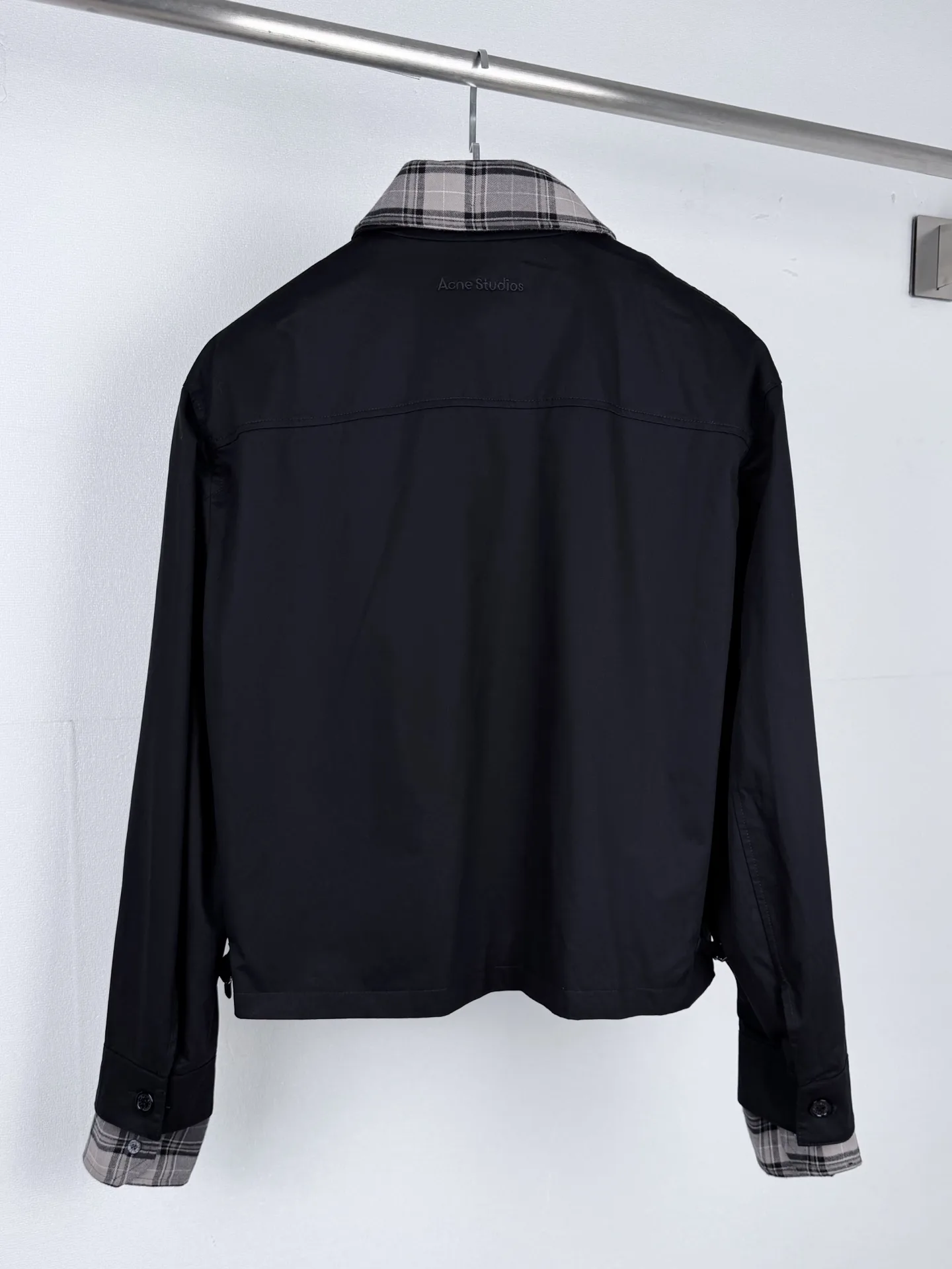 Acne Studios Layered Plaid-Trim Twill Jacket D35520009 — view 3