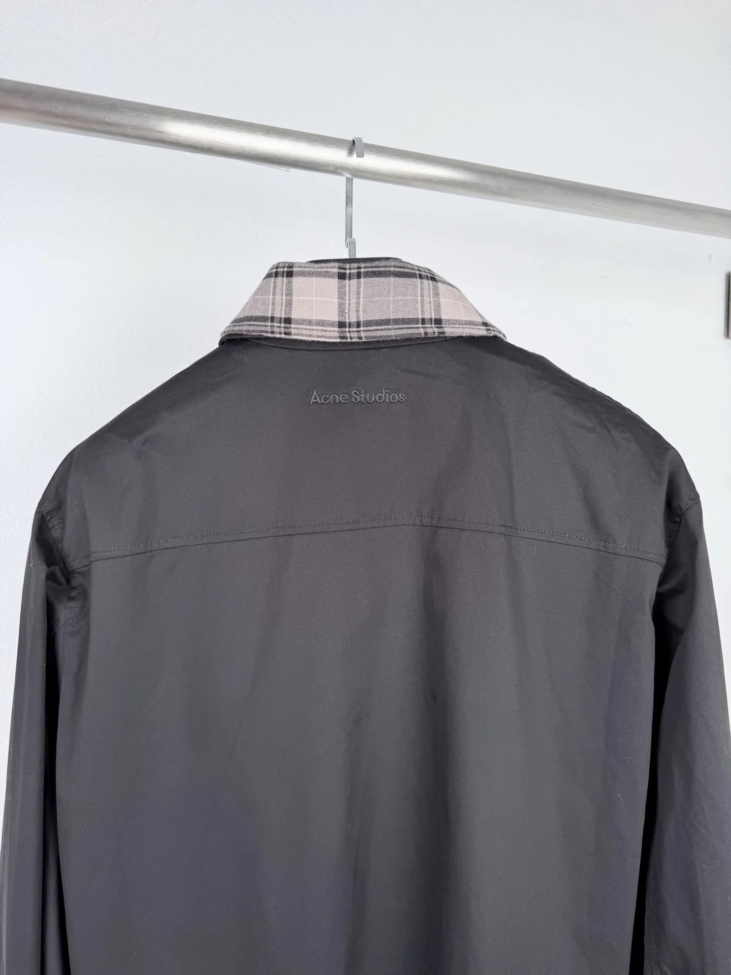 Acne Studios Layered Plaid-Trim Twill Jacket D35520009 — view 4