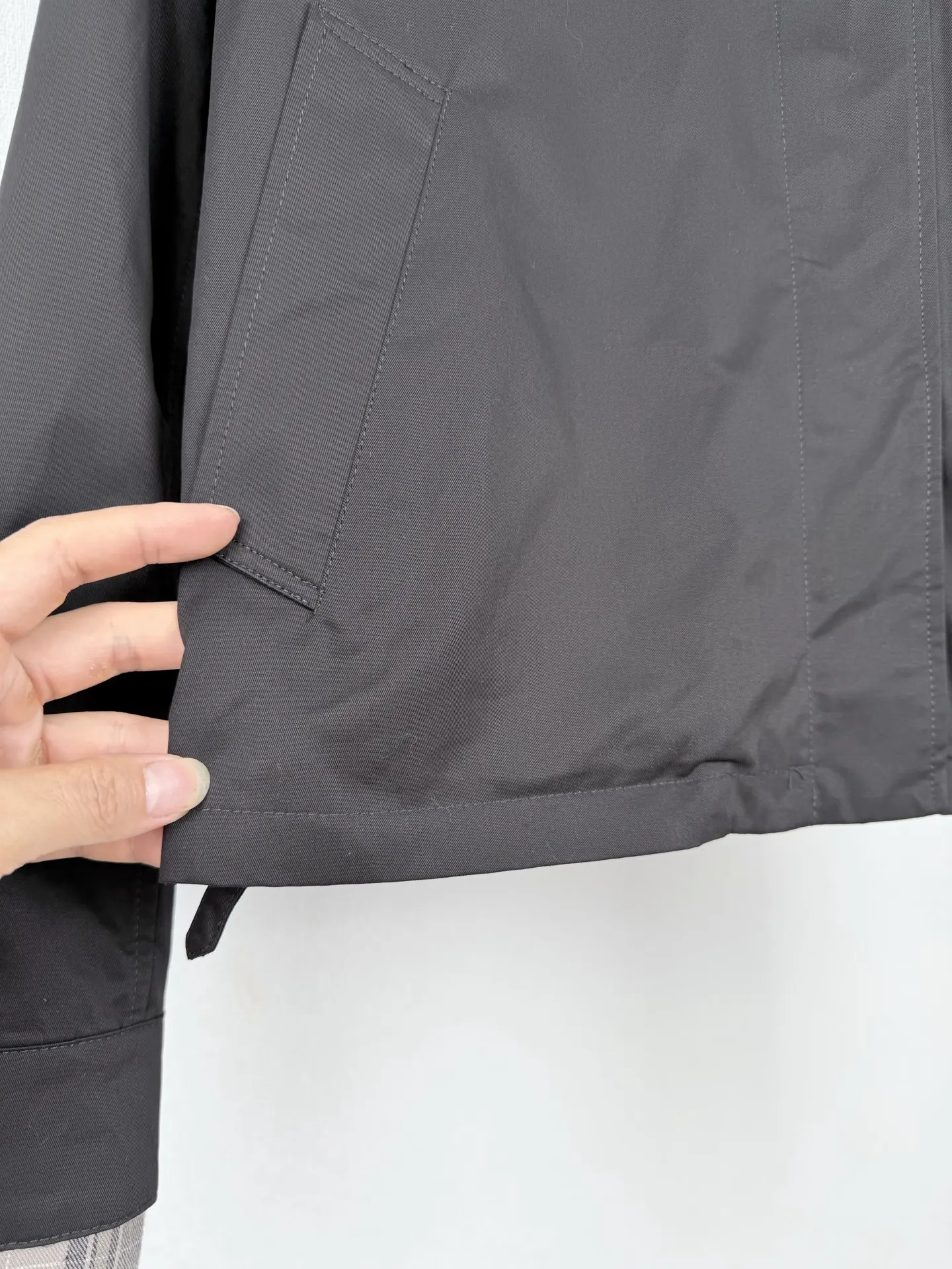 Acne Studios Layered Plaid-Trim Twill Jacket D35520009 — view 8