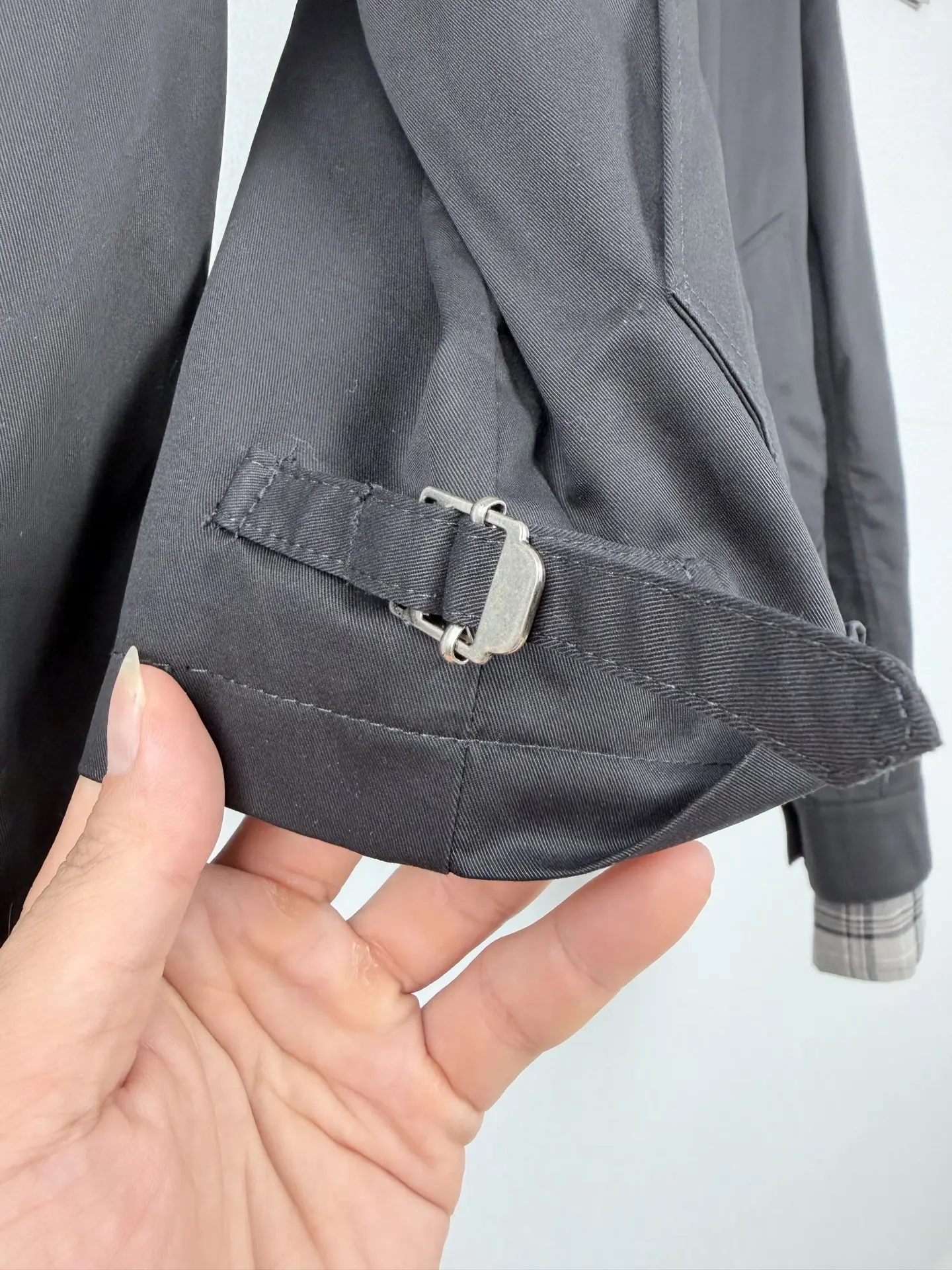 Acne Studios Layered Plaid-Trim Twill Jacket D35520009 — view 9