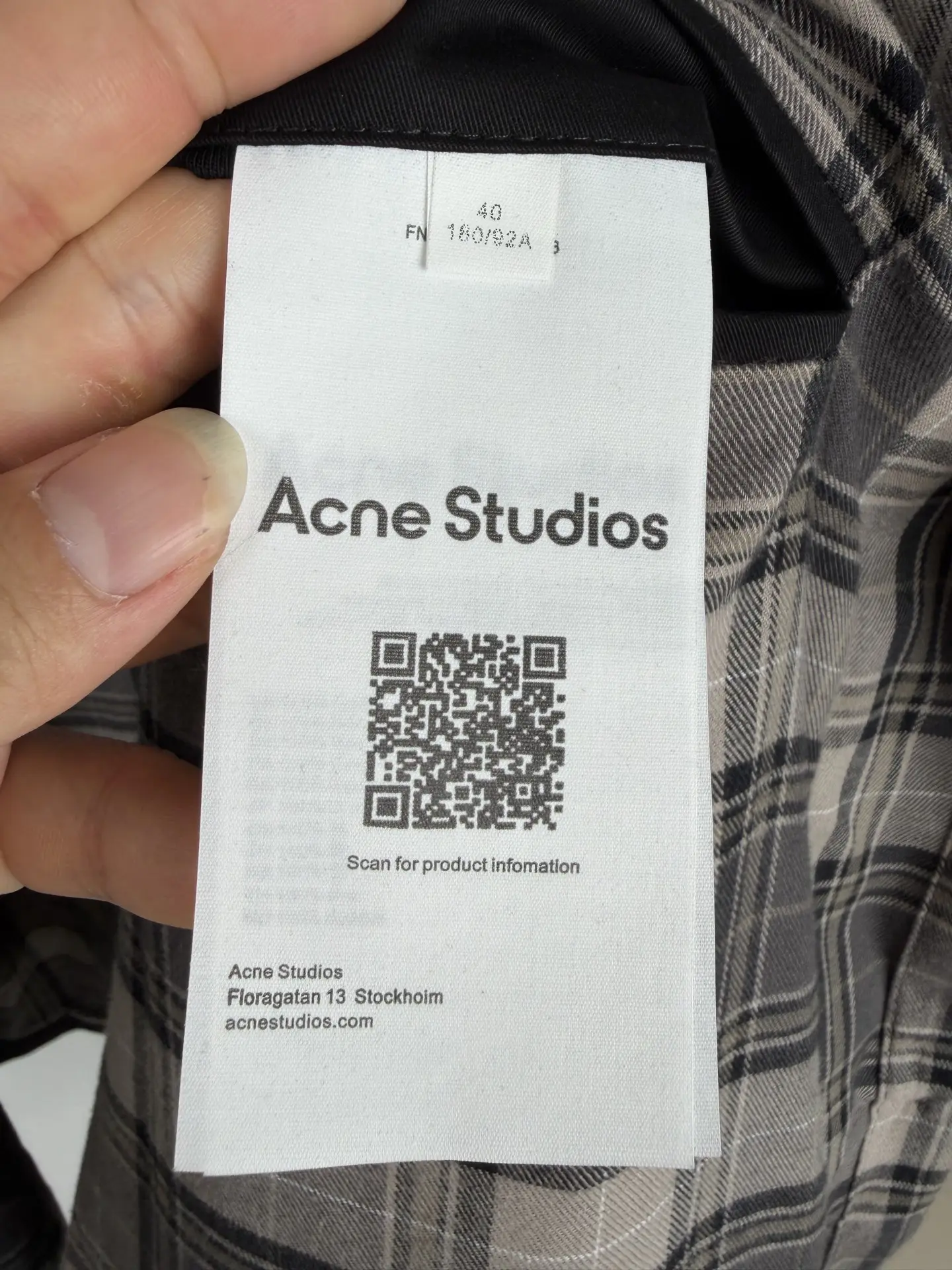 Acne Studios Layered Plaid-Trim Twill Jacket D35520009 — view 13
