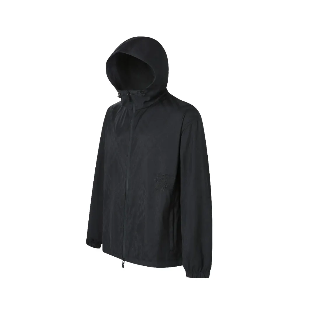 Jacquard Check Hooded Shell Jacket D35523470 — view 2