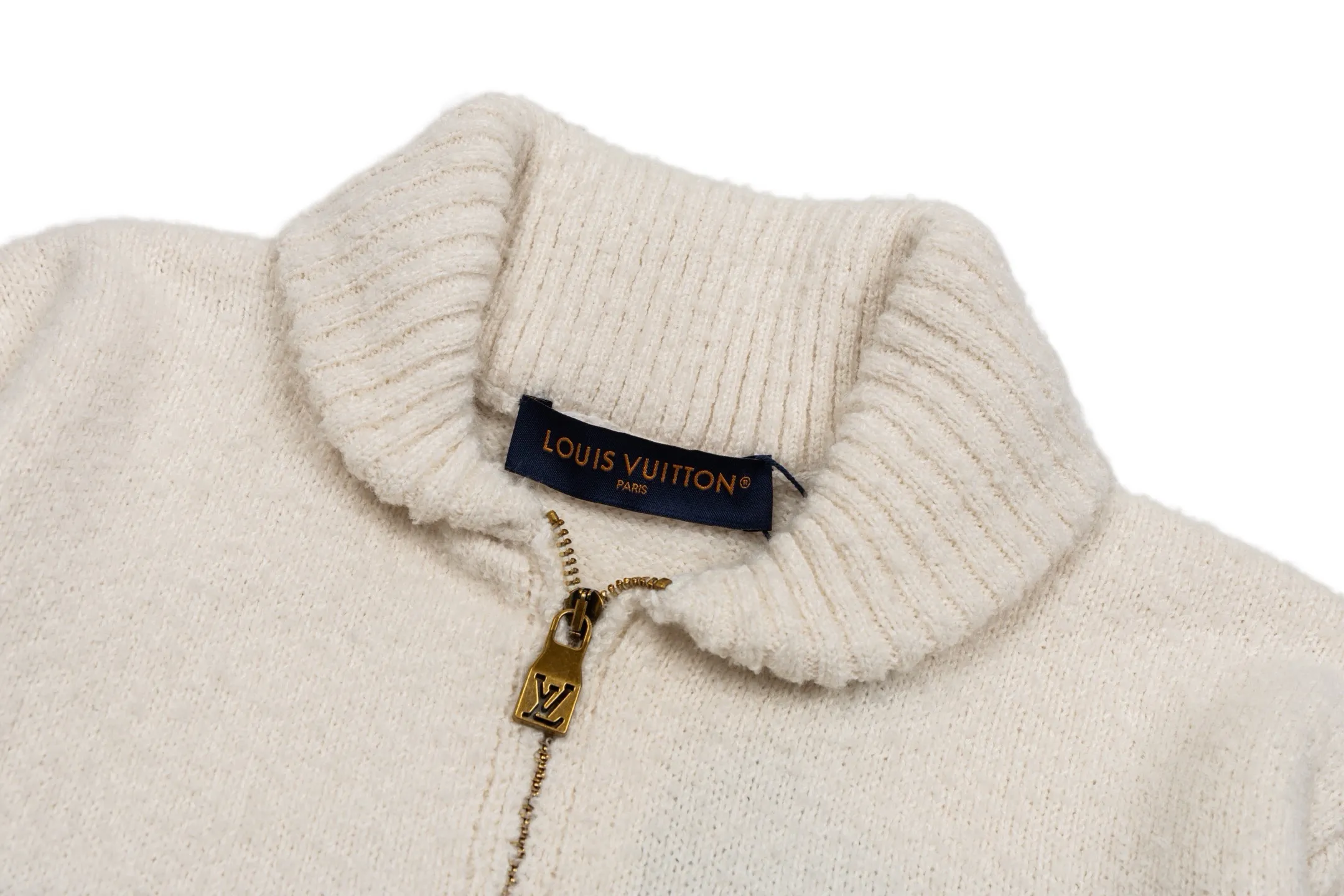 Logo Embroidery Zip-Up Wool Cardigan D36019817 — view 3