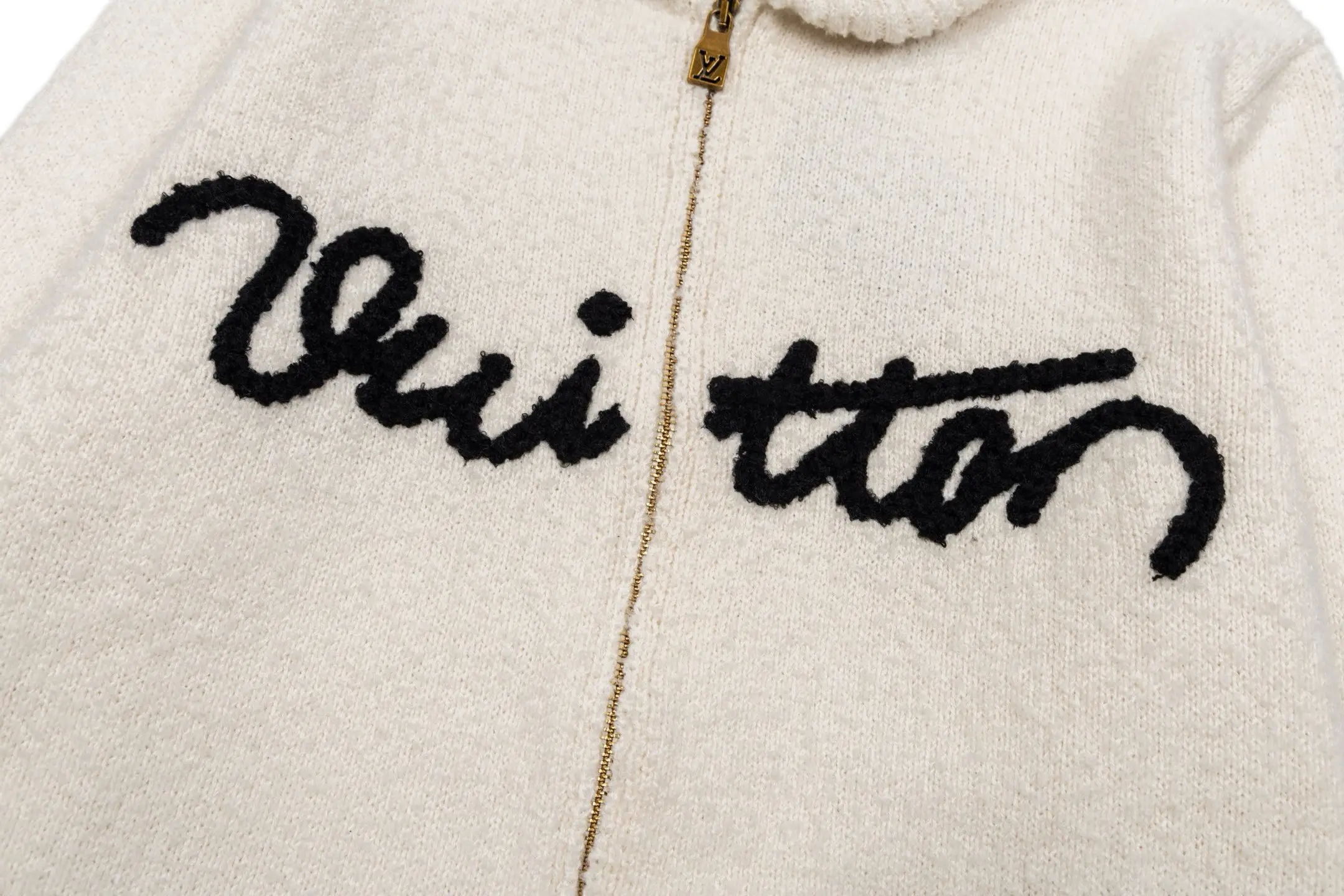 Logo Embroidery Zip-Up Wool Cardigan D36019817 — view 5