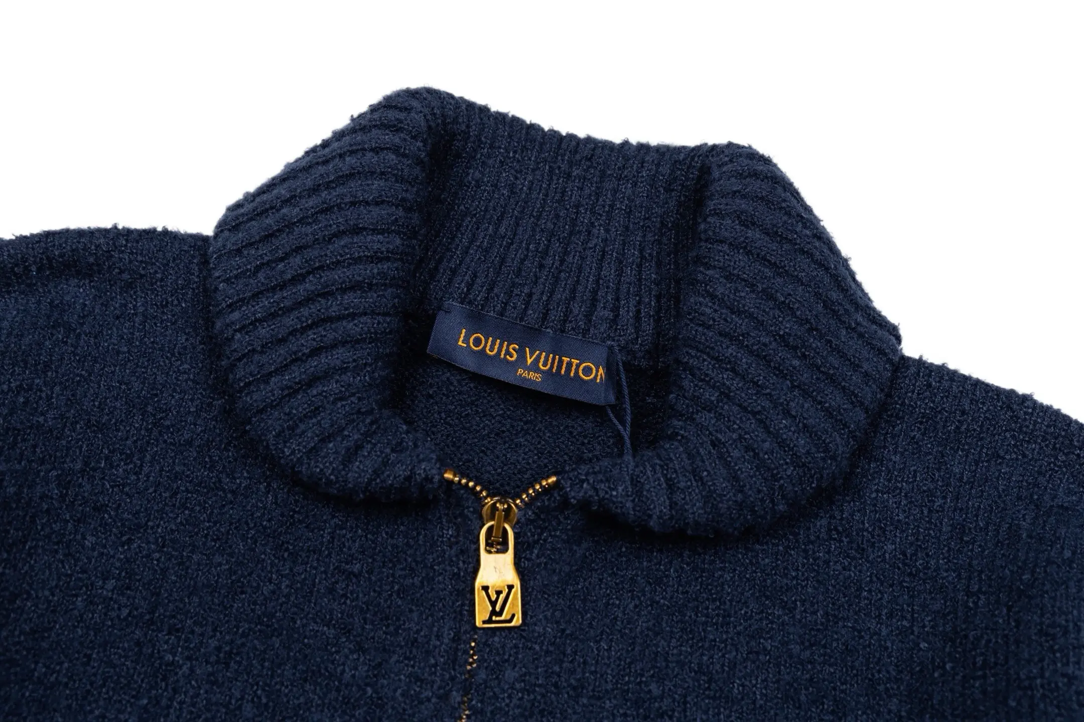 Logo Embroidery Wool Knit Zip-Up Cardigan D36019818 — view 3