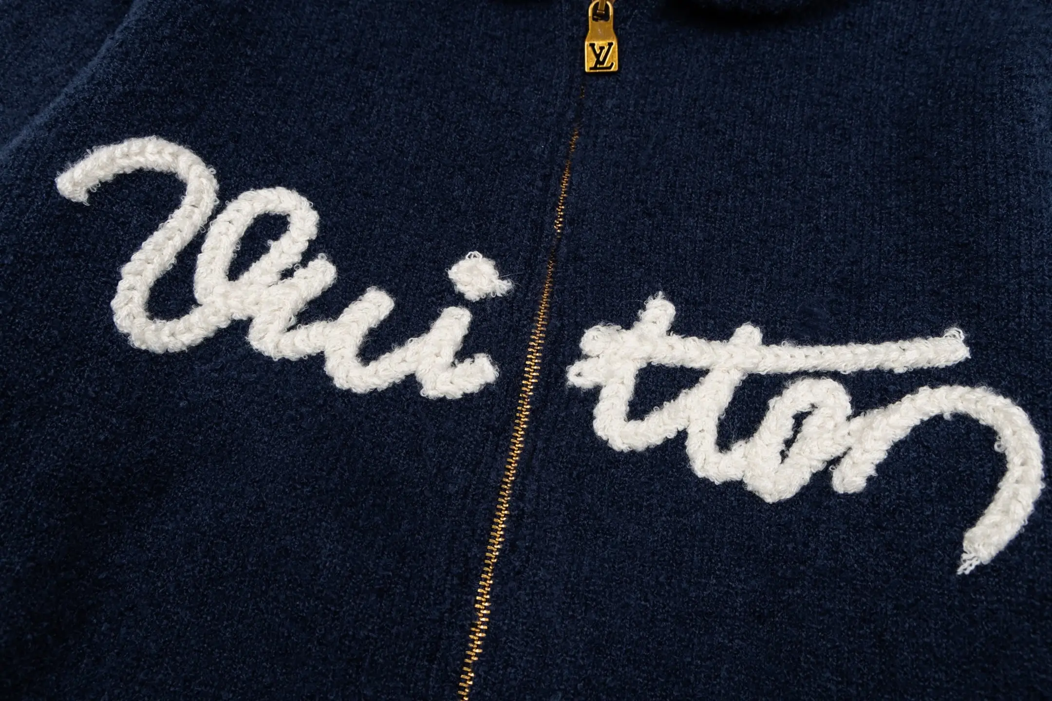 Logo Embroidery Wool Knit Zip-Up Cardigan D36019818 — view 5
