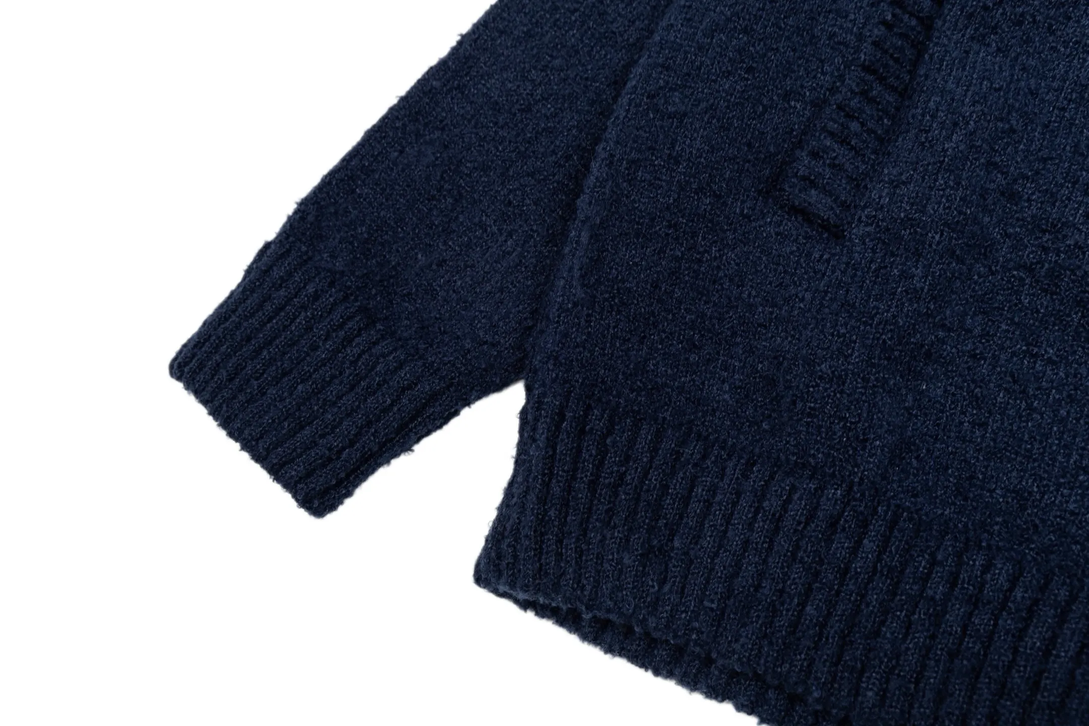 Logo Embroidery Wool Knit Zip-Up Cardigan D36019818 — view 7