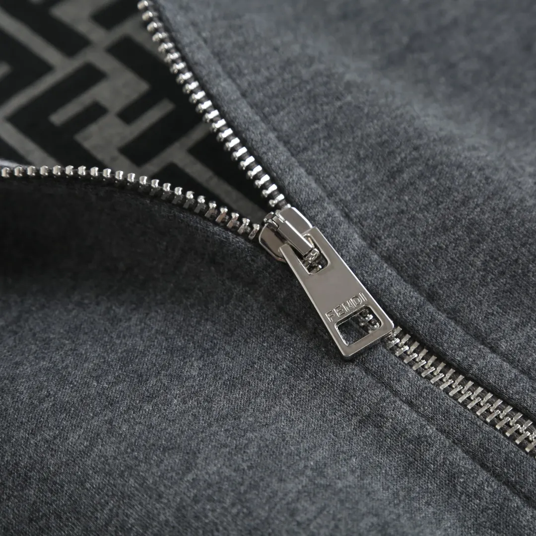Logo-Embroidered Zip-Up Hoodie with Monogram Lining D36521905 — view 6