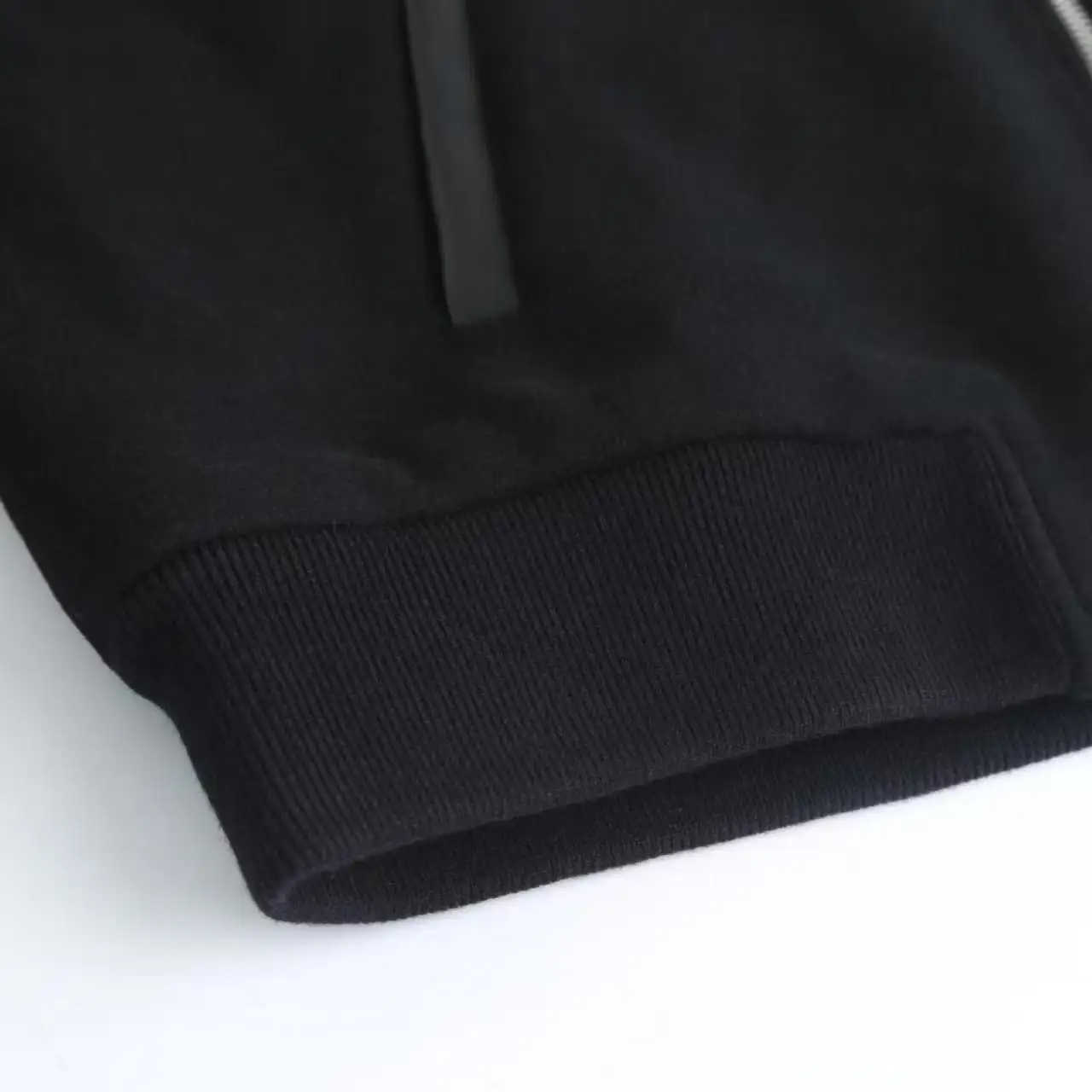 Leather-Sleeve Wool-Blend Hooded Varsity Jacket D37019916 — view 9