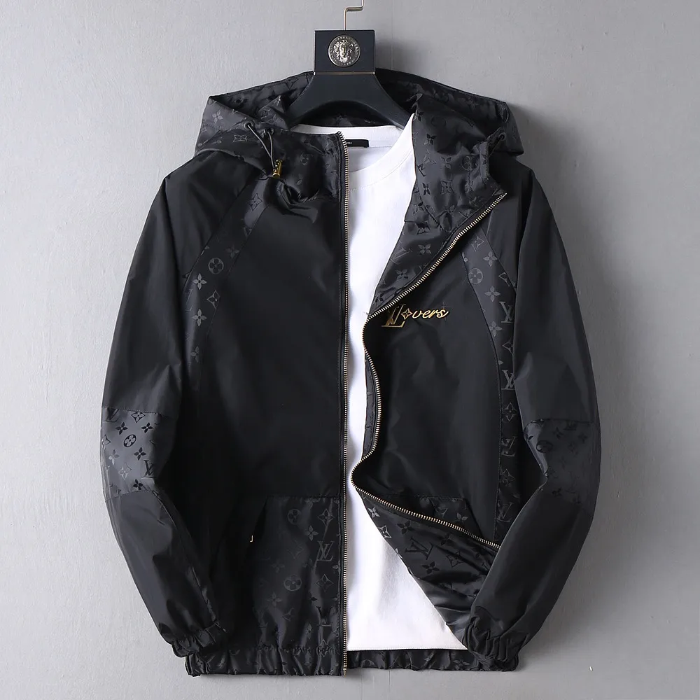 Monogram Panel Hooded Windbreaker Jacket D37023356