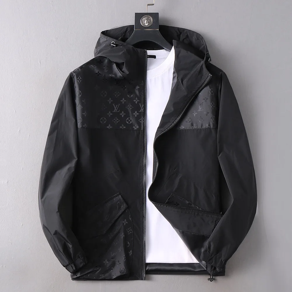 Monogram Panel Hooded Windbreaker Jacket D37023357