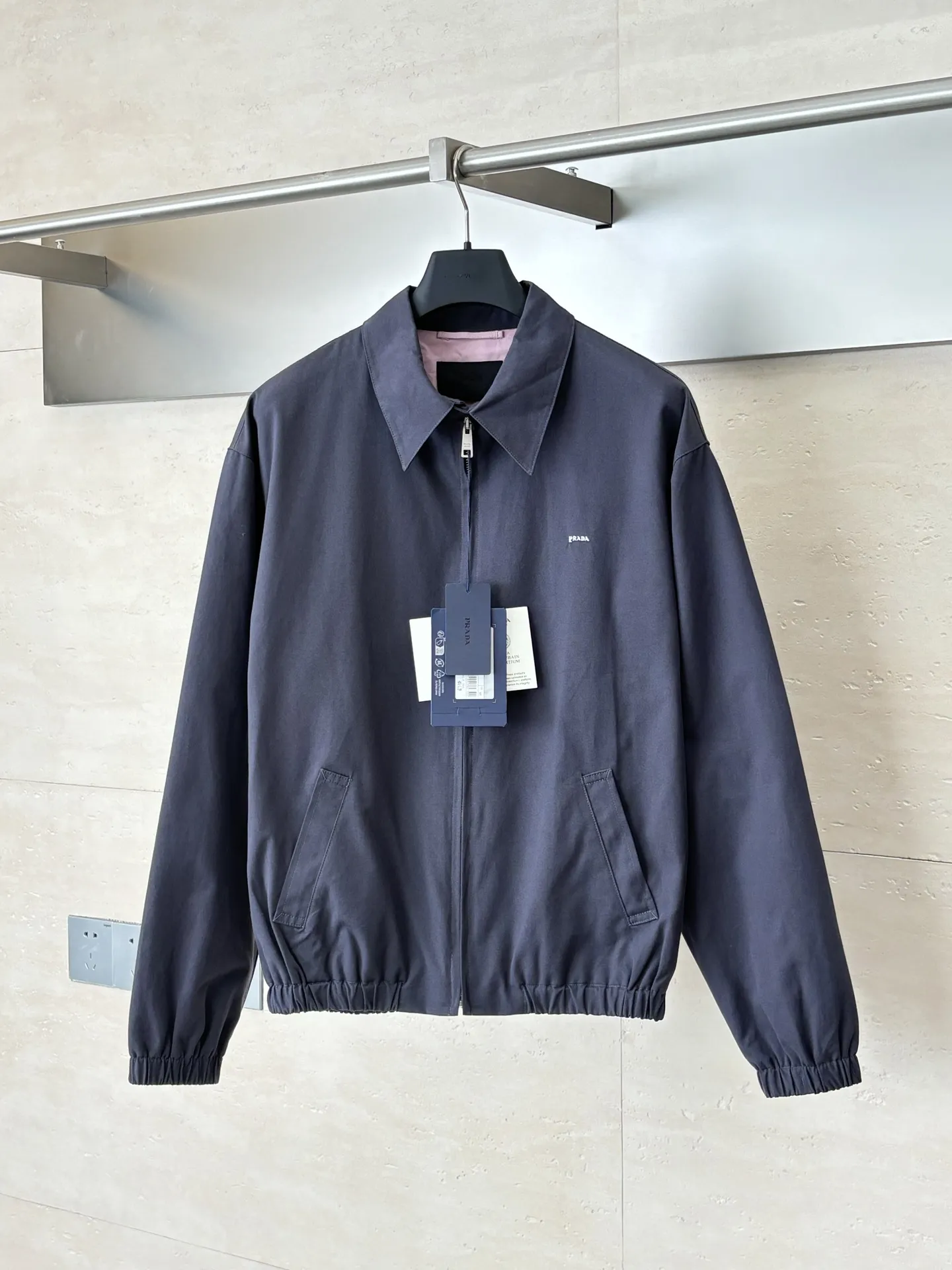 Logo-Embroidered Cotton Canvas Harrington Jacket D37523430