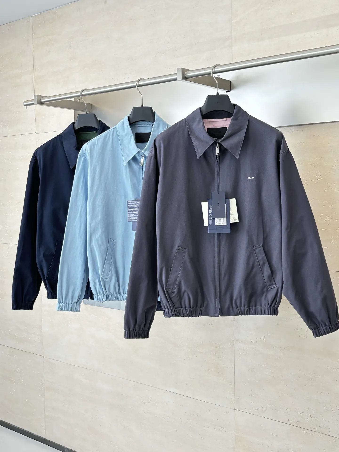Logo-Embroidered Cotton Canvas Harrington Jacket D37523430 — view 3