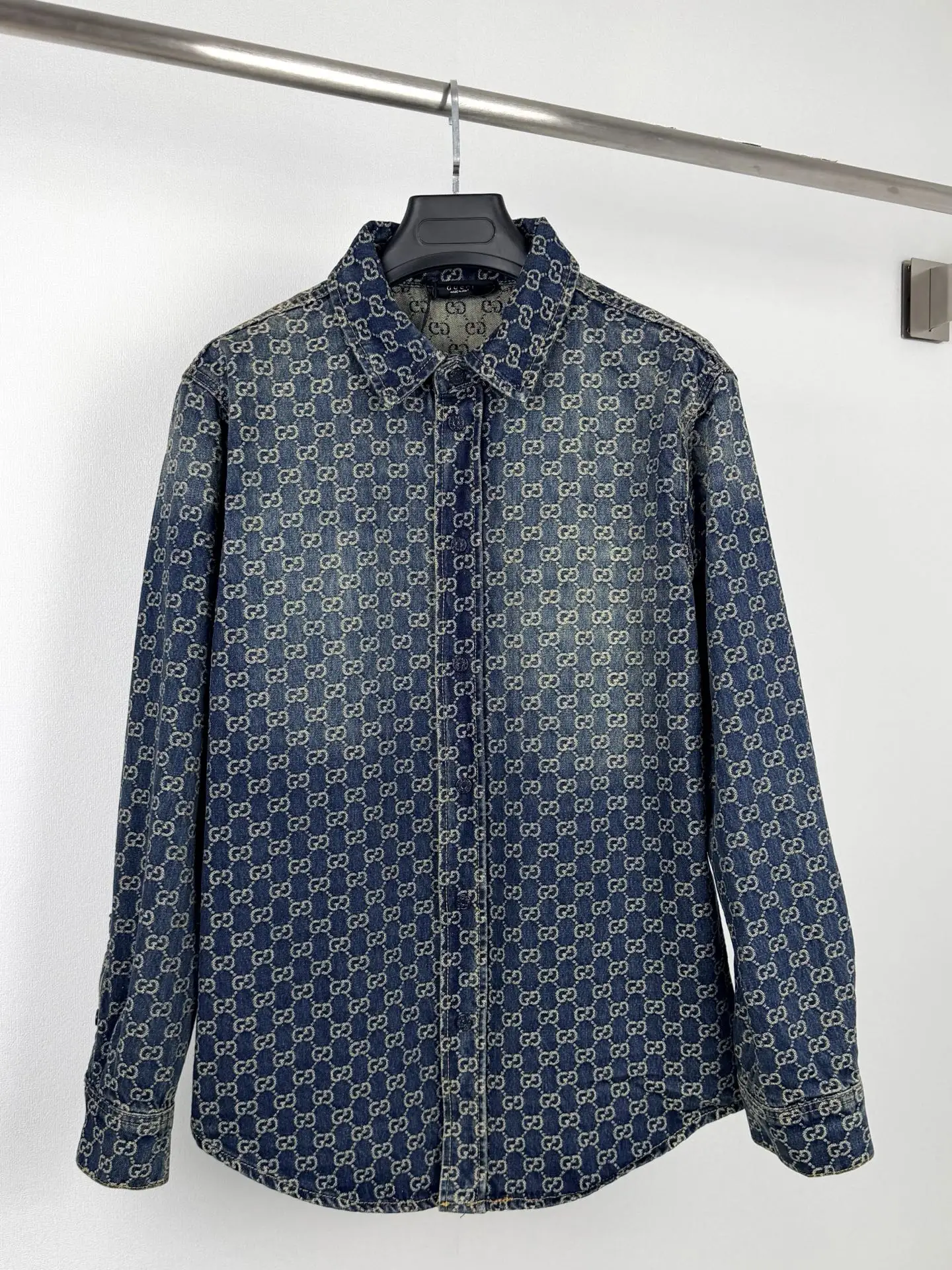 GG Monogram Jacquard Denim Shirt D38020093