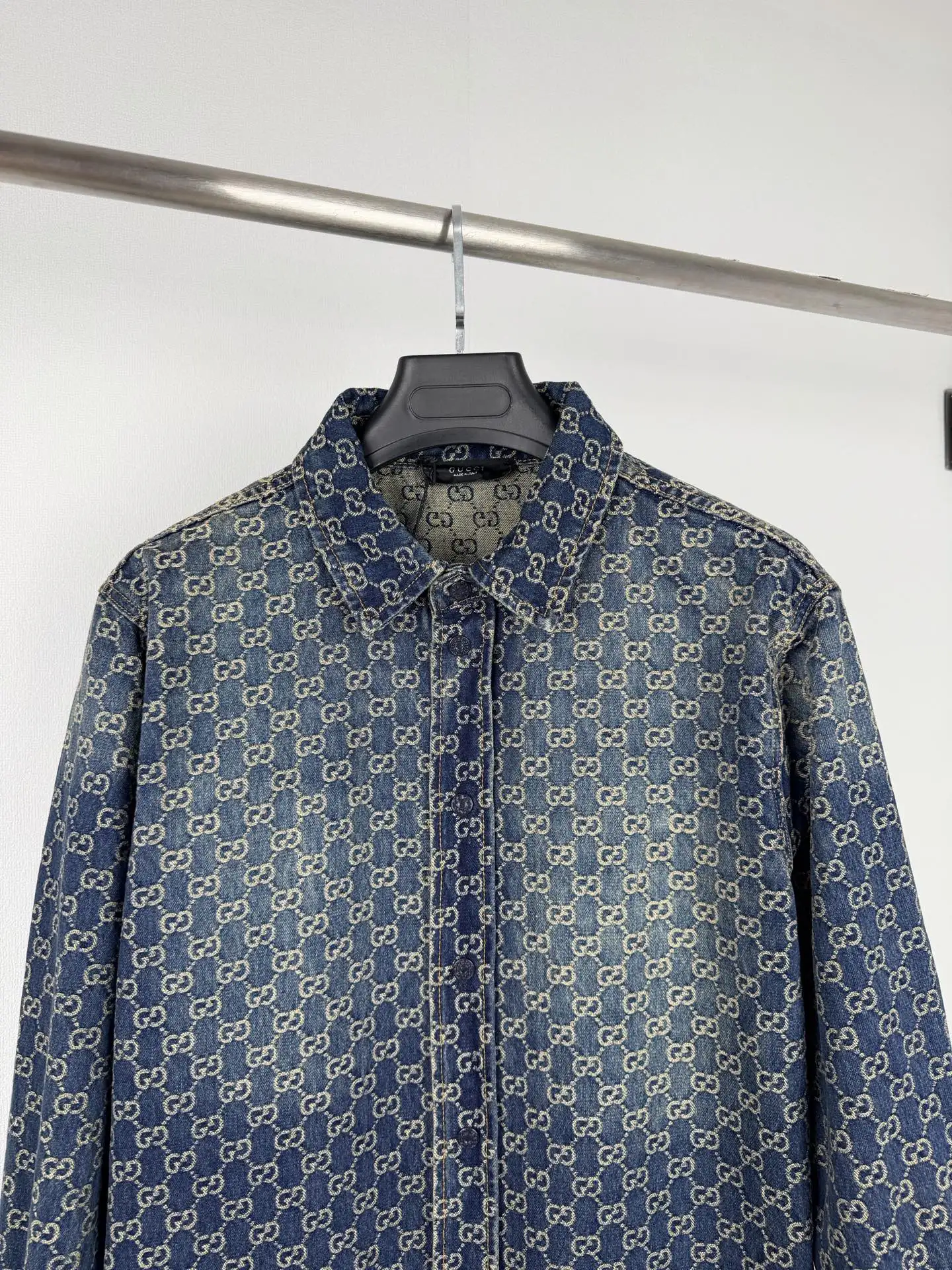 GG Monogram Jacquard Denim Shirt D38020093 — view 2