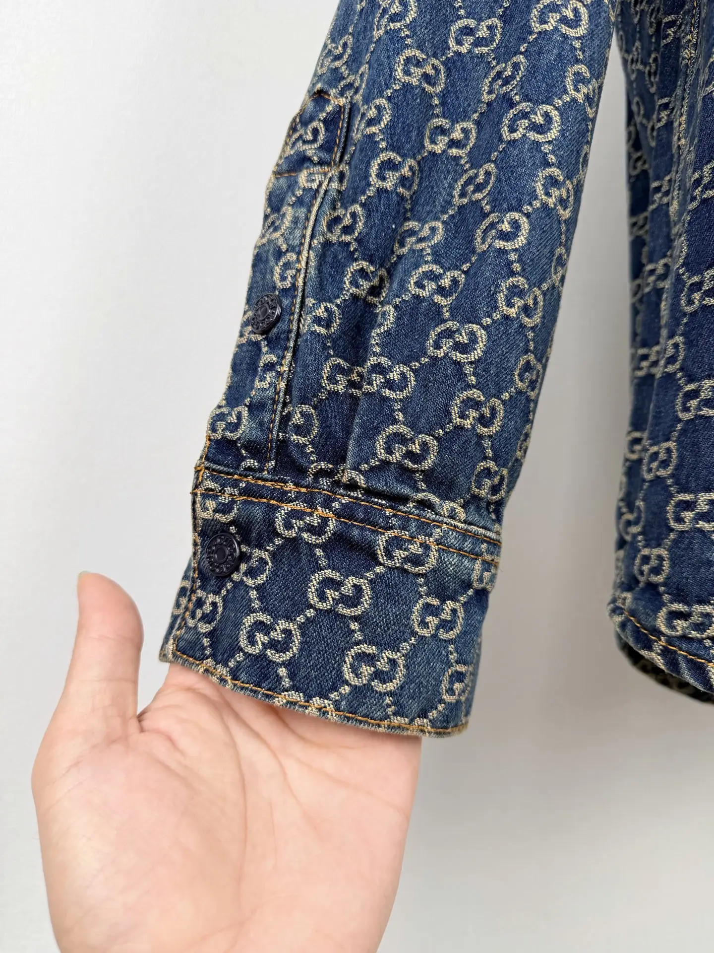 GG Monogram Jacquard Denim Shirt D38020093 — view 7