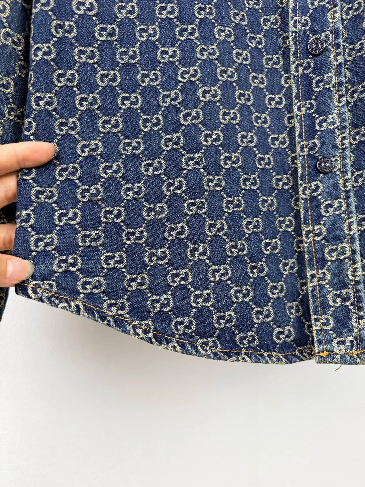 GG Monogram Jacquard Denim Shirt D38020093 — view 8
