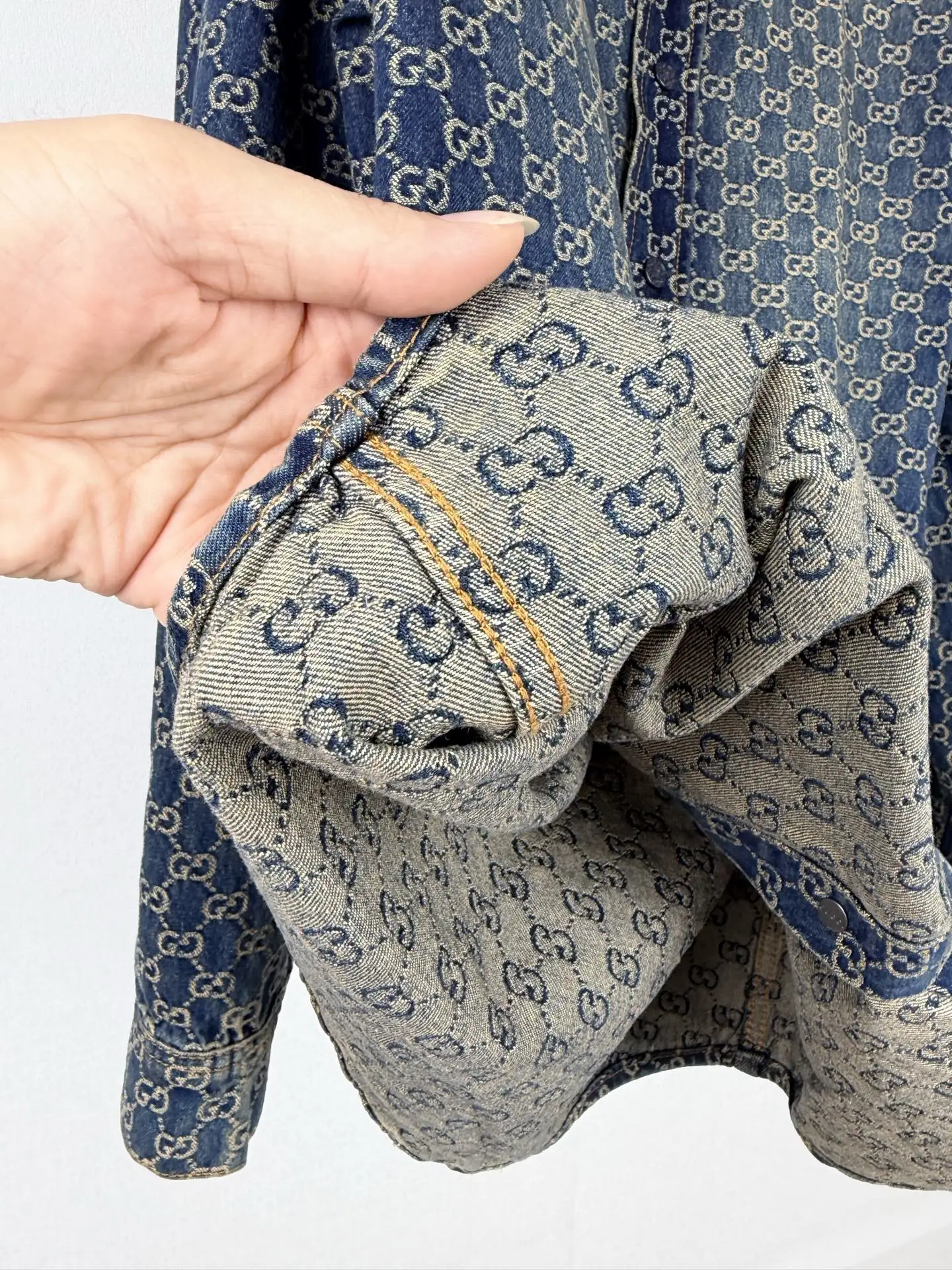 GG Monogram Jacquard Denim Shirt D38020093 — view 9