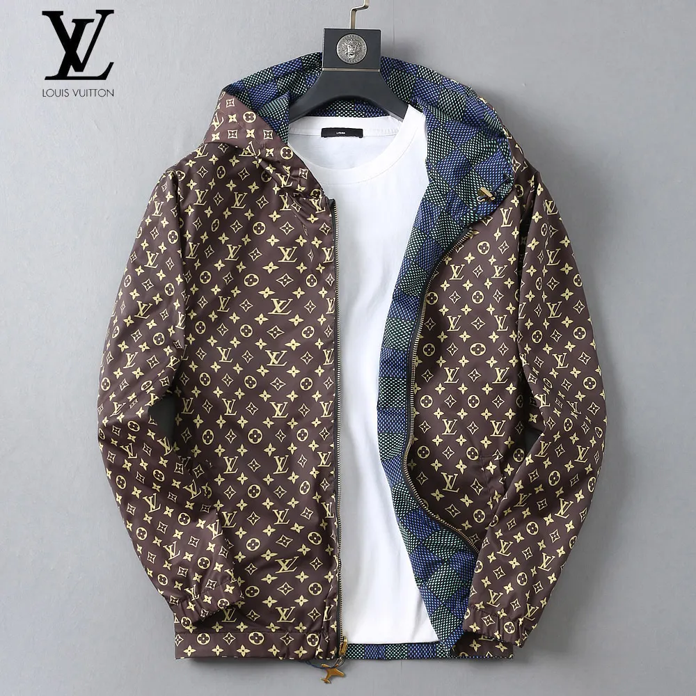 Damier Print Hooded Windbreaker Jacket D38023345 — view 2