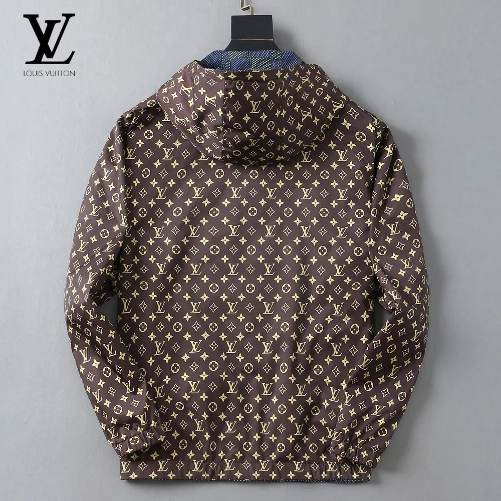Damier Print Hooded Windbreaker Jacket D38023345 — view 4