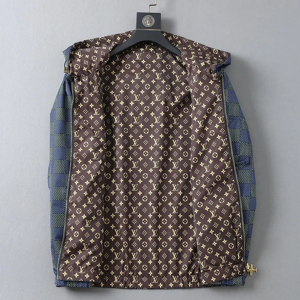 Damier Print Hooded Windbreaker Jacket D38023345 — view 5