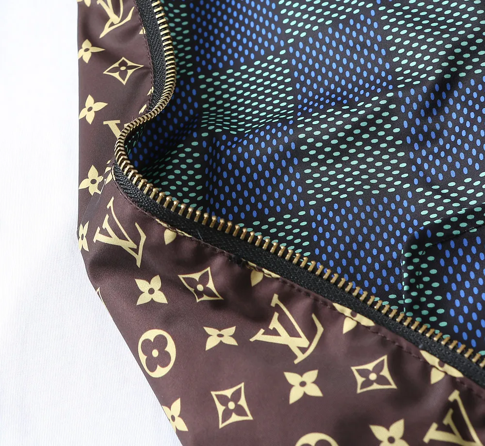 Damier Print Hooded Windbreaker Jacket D38023345 — view 11