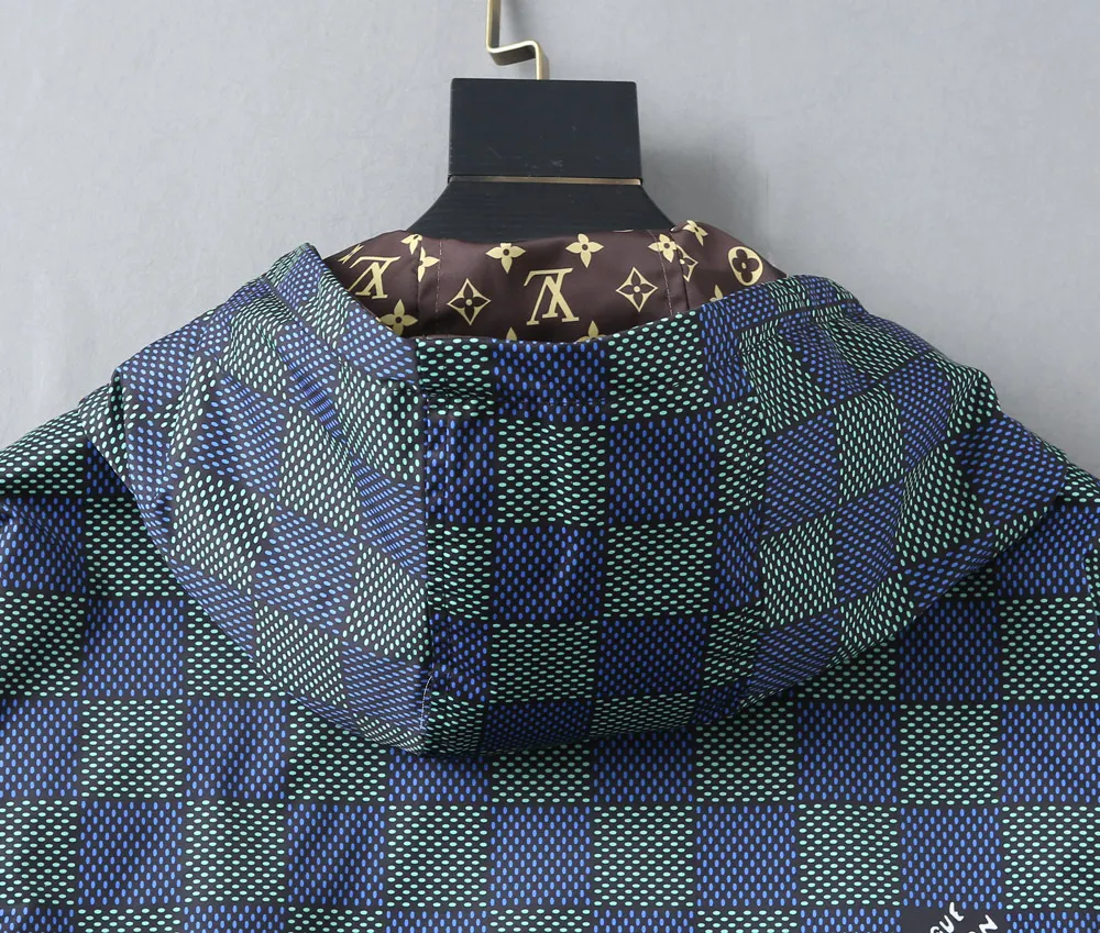 Damier Print Hooded Windbreaker Jacket D38023345 — view 16