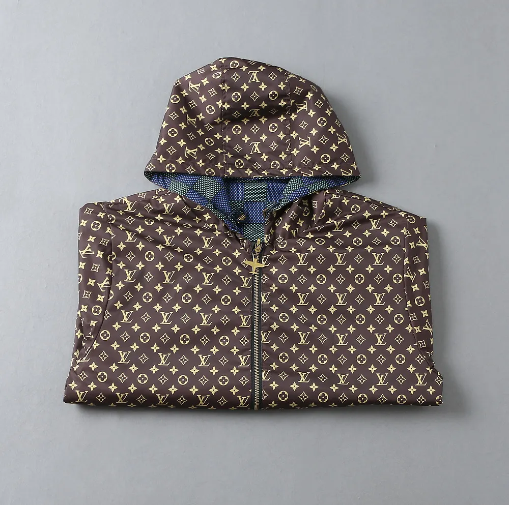 Damier Print Hooded Windbreaker Jacket D38023345 — view 17