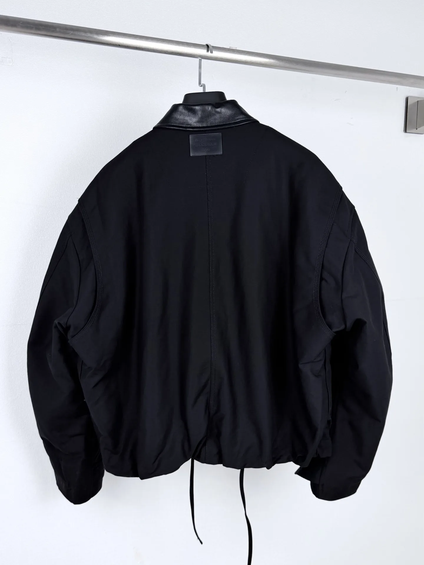 Leather-Trimmed Padded Woven Jacket D38520008 — view 3