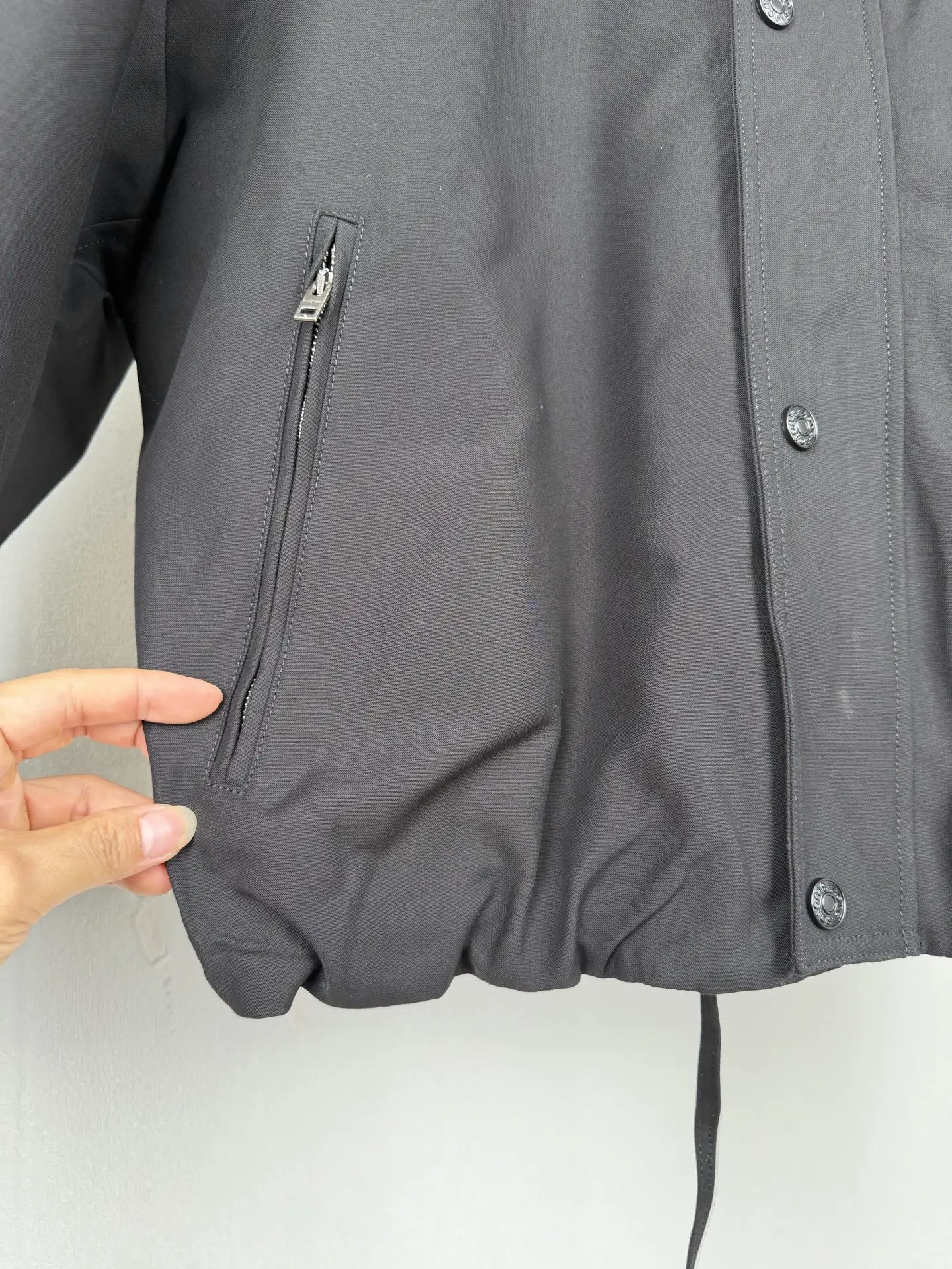 Leather-Trimmed Padded Woven Jacket D38520008 — view 9